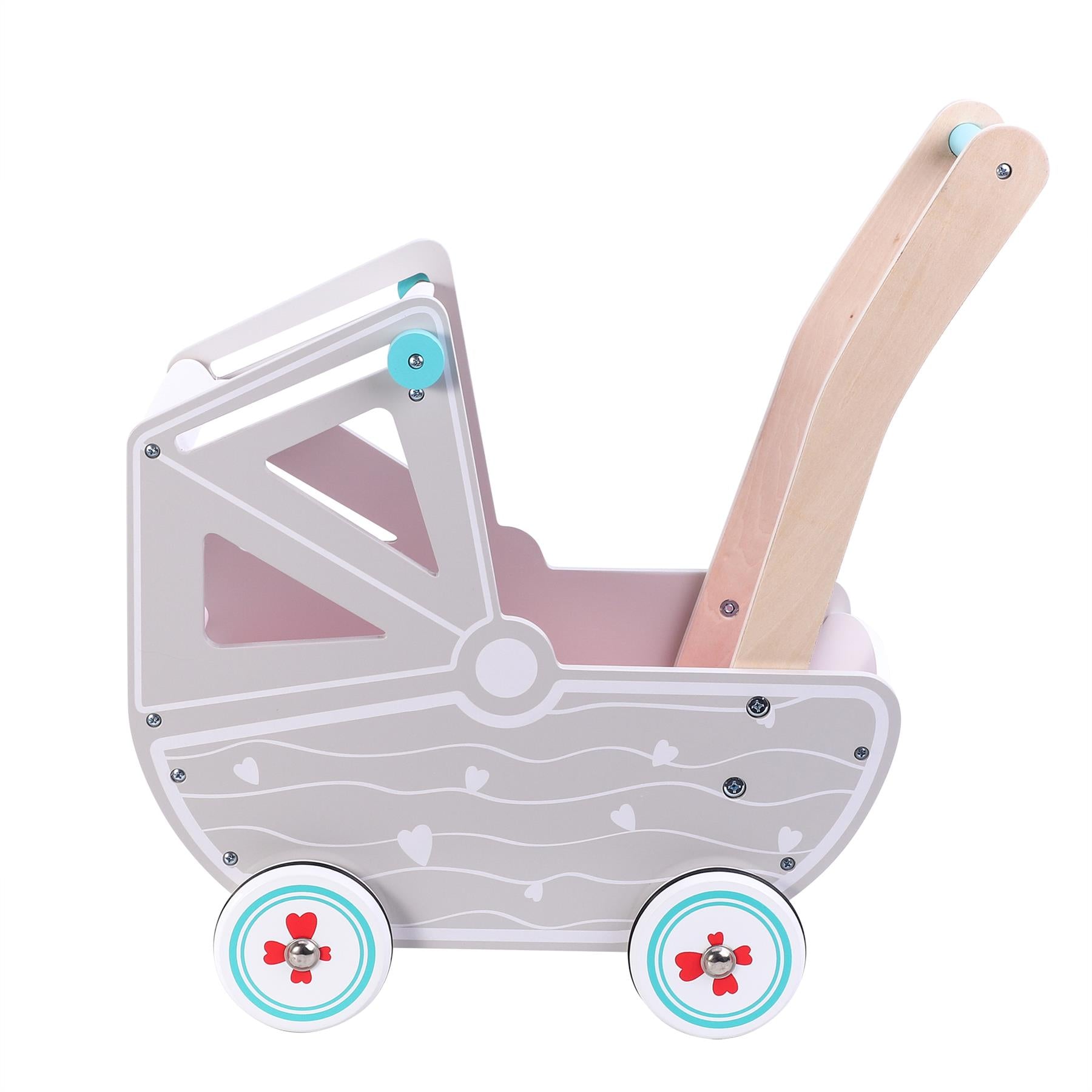 SOKA Wooden Doll Pram with Bedding