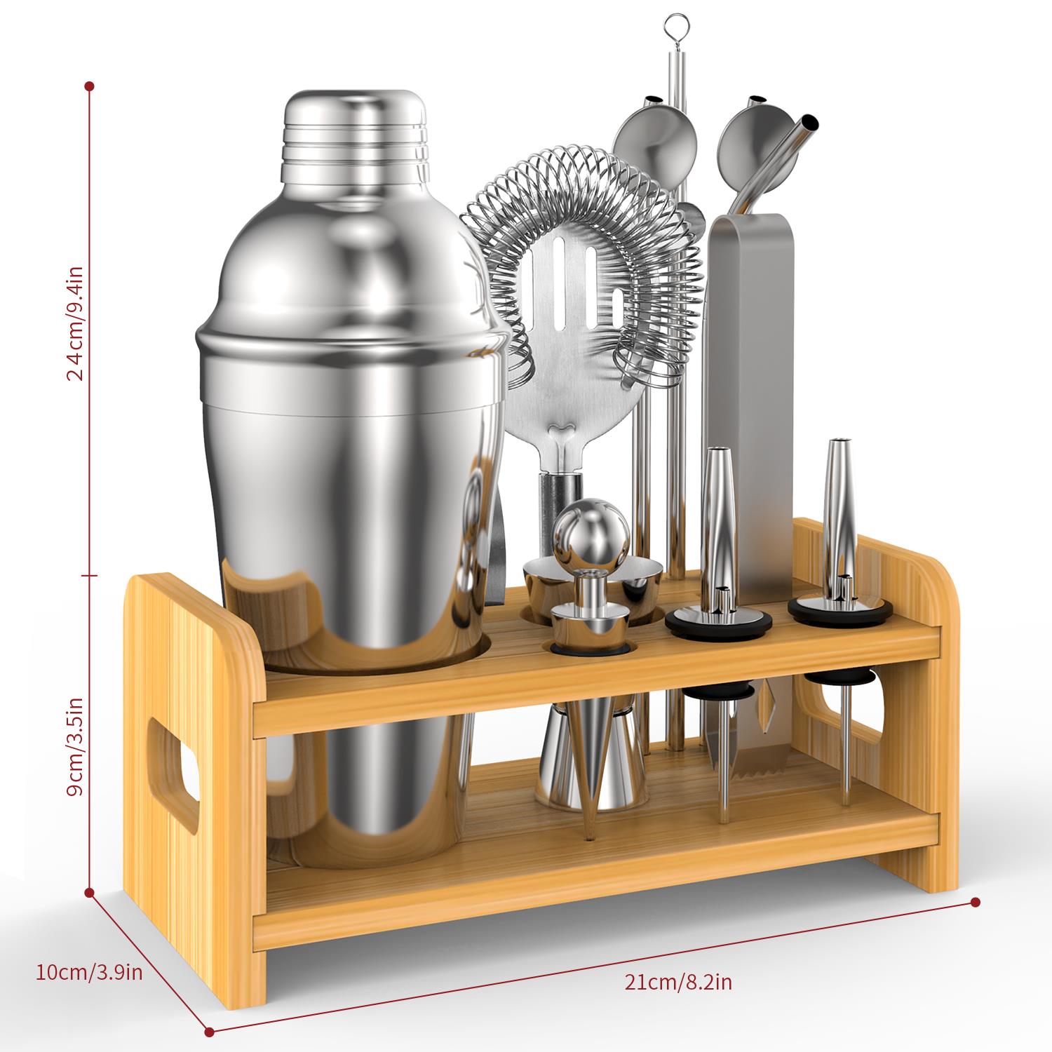 Vinsani 15-Piece Cocktail Shaker Set for Drinks and Mixers