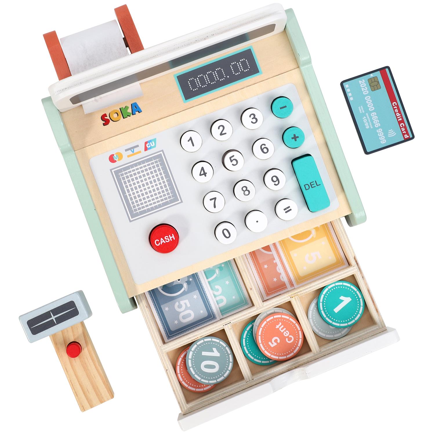 SOKA Play Imagine Learn Wooden Cash Register Playset