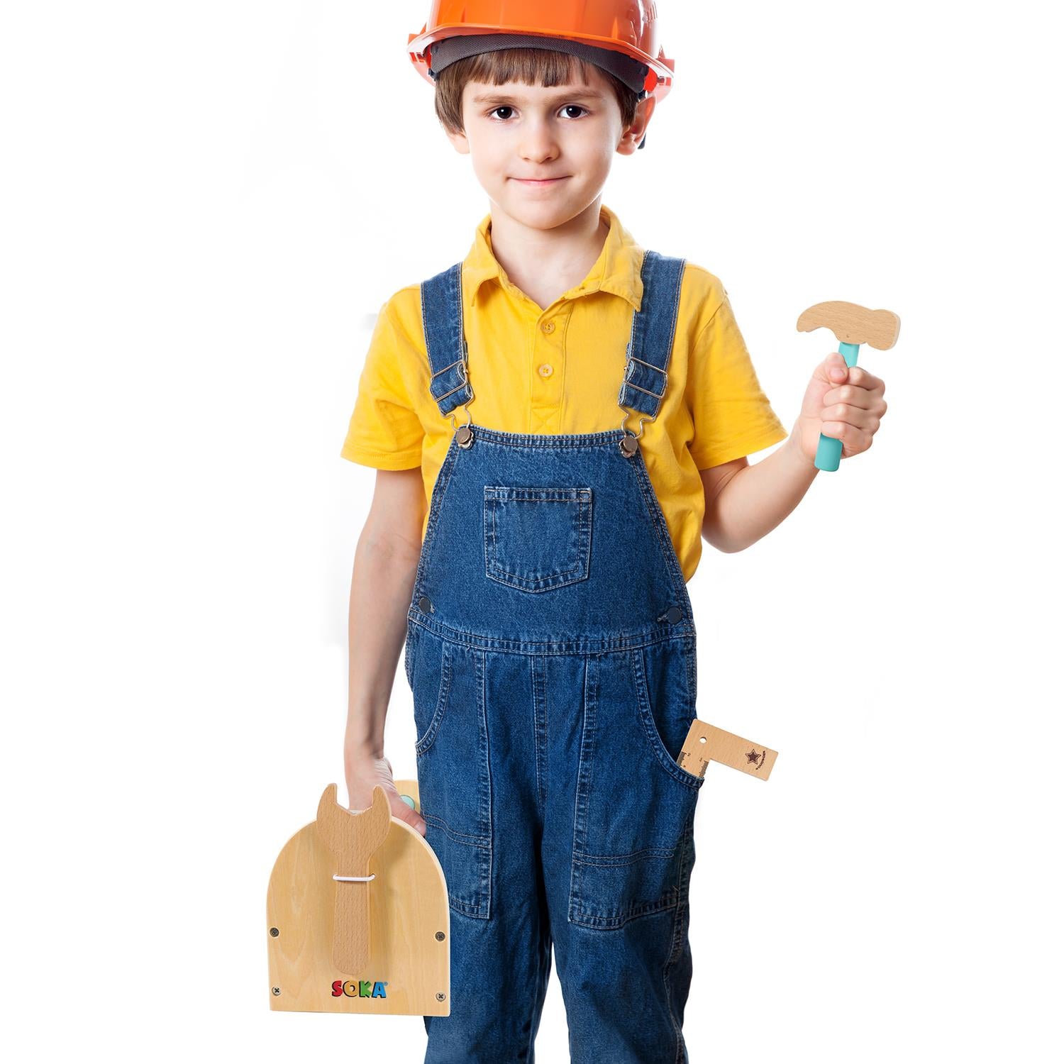 SOKA Play Imagine Learn My First Tool Box Wooden Pretend Play Toy for Little Builders