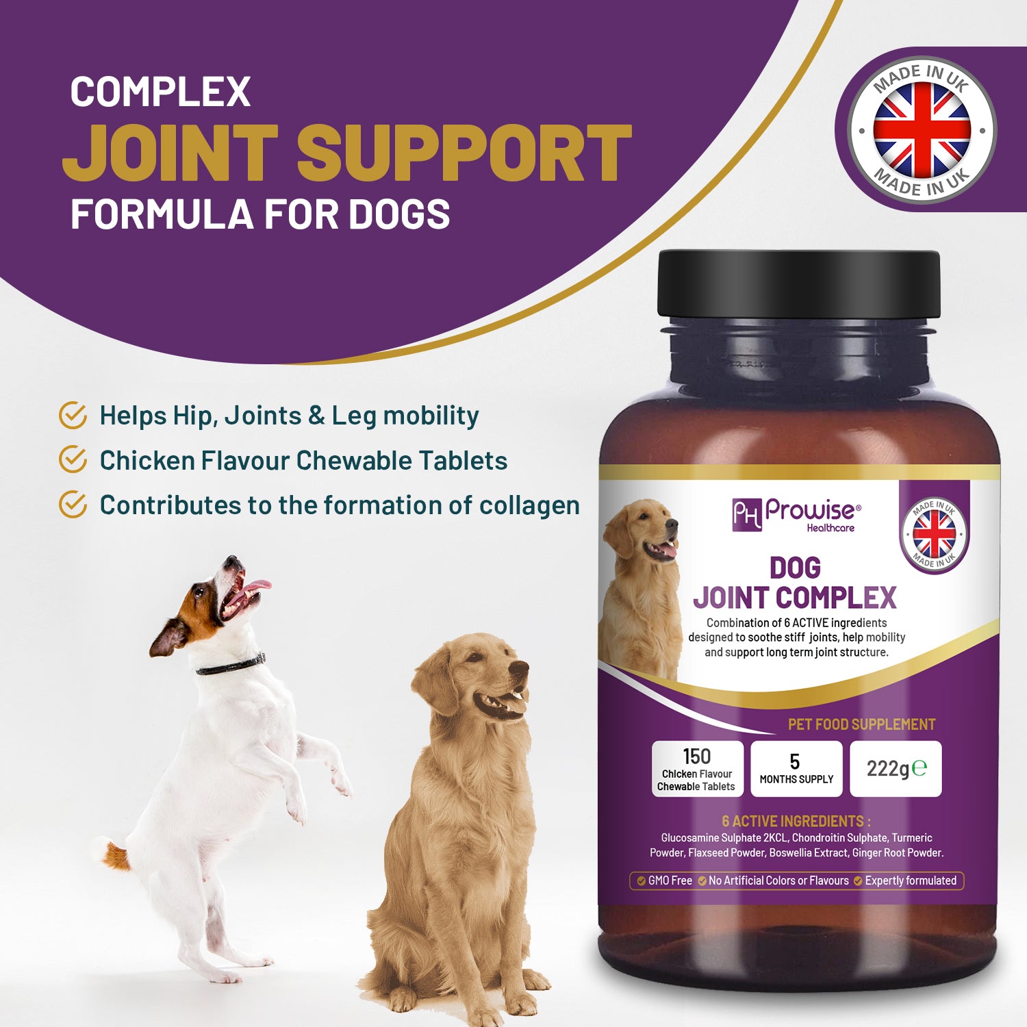 Prowise Dog Joint Support Chewable Tablets, 150 Tablets, 5 Month Supply