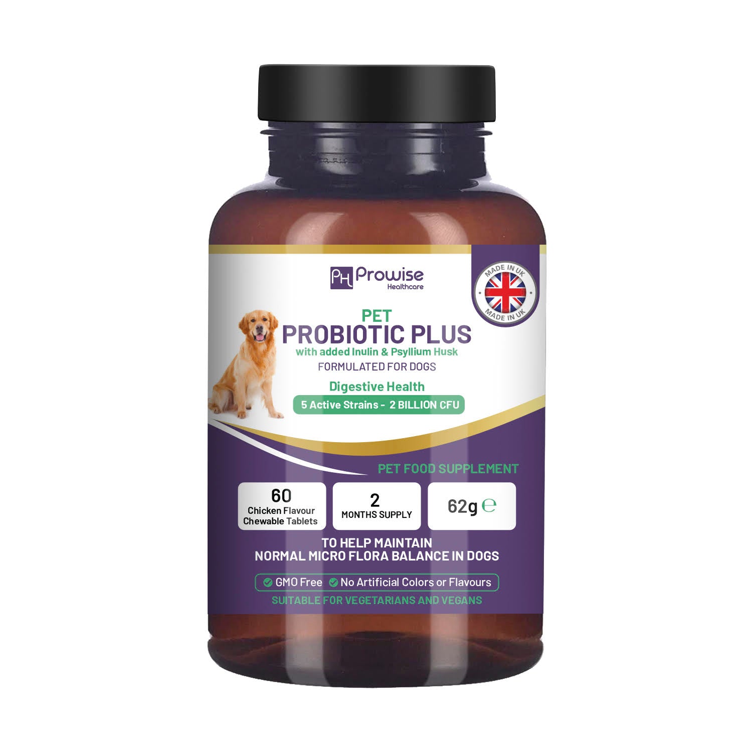 Prowise Pet Probiotic Plus Chewable Tablets, Chicken, 60 Tablets
