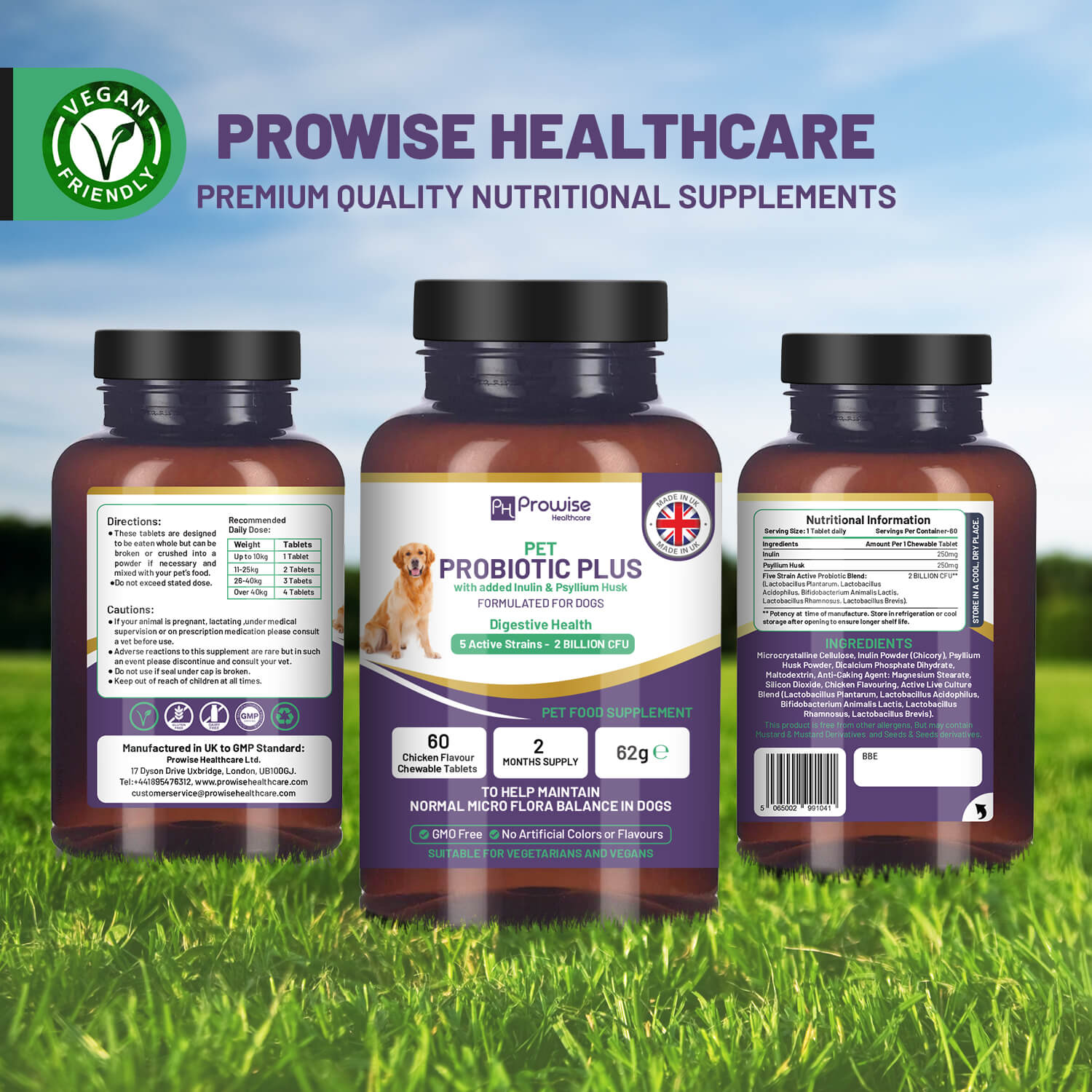 Prowise Pet Probiotic Plus Chewable Tablets, Chicken, 60 Tablets