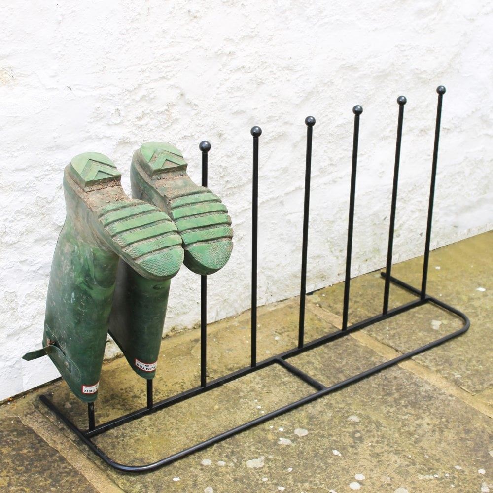 Antique Style Black Powder Coated Metal Boot Rack for 4 Pairs