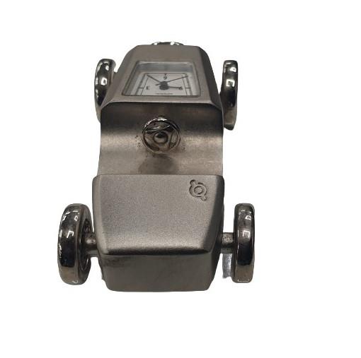 Miniature Clock Silver Plated Car Solid Brass IMP66 - CLEARANCE NEEDS RE-BATTERY