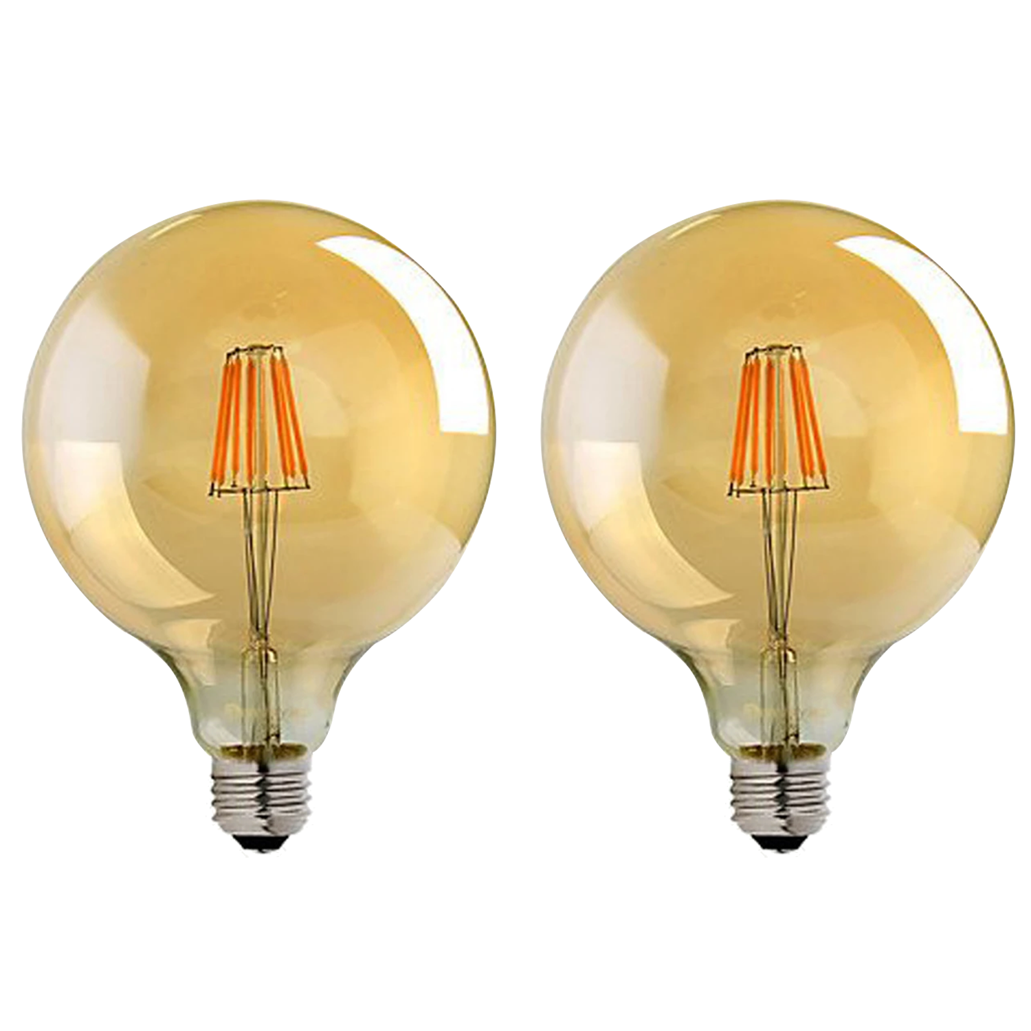 2 Pack E27 Dimmable Vintage Amber Glass LED Edison Bulbs, Warm White 2700K