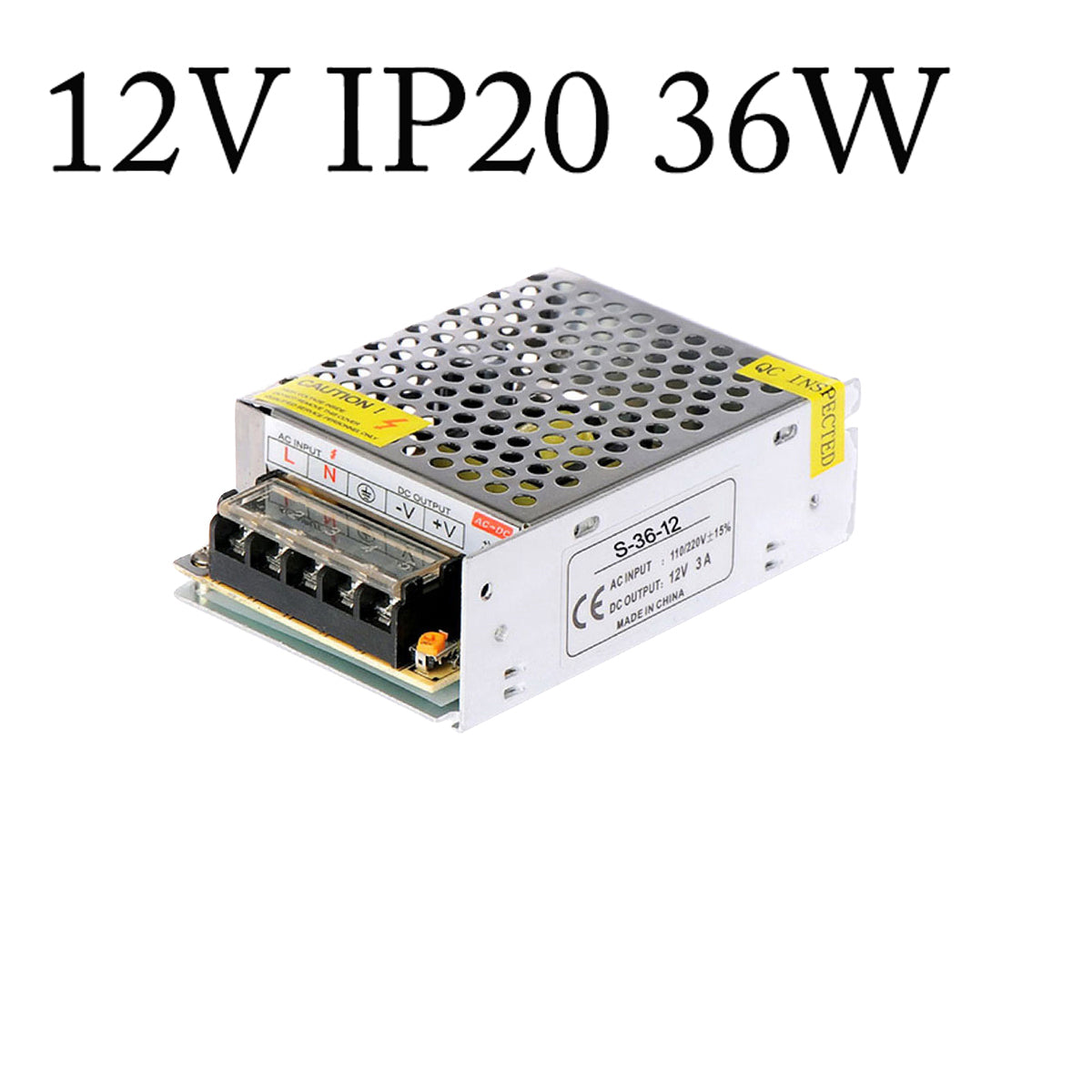 DC 12V IP20 Switching Power Supply AC 100-240V Transformer for LED Strip Light