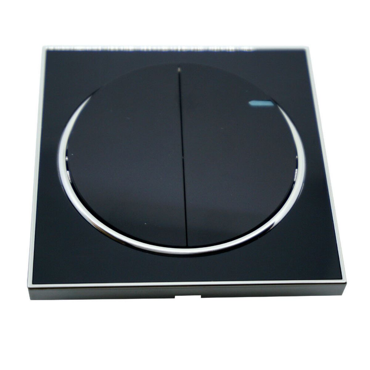 LEDSon industrial vintage Black Round 2 Gang Screw less Flat plate Wall light switches~2623