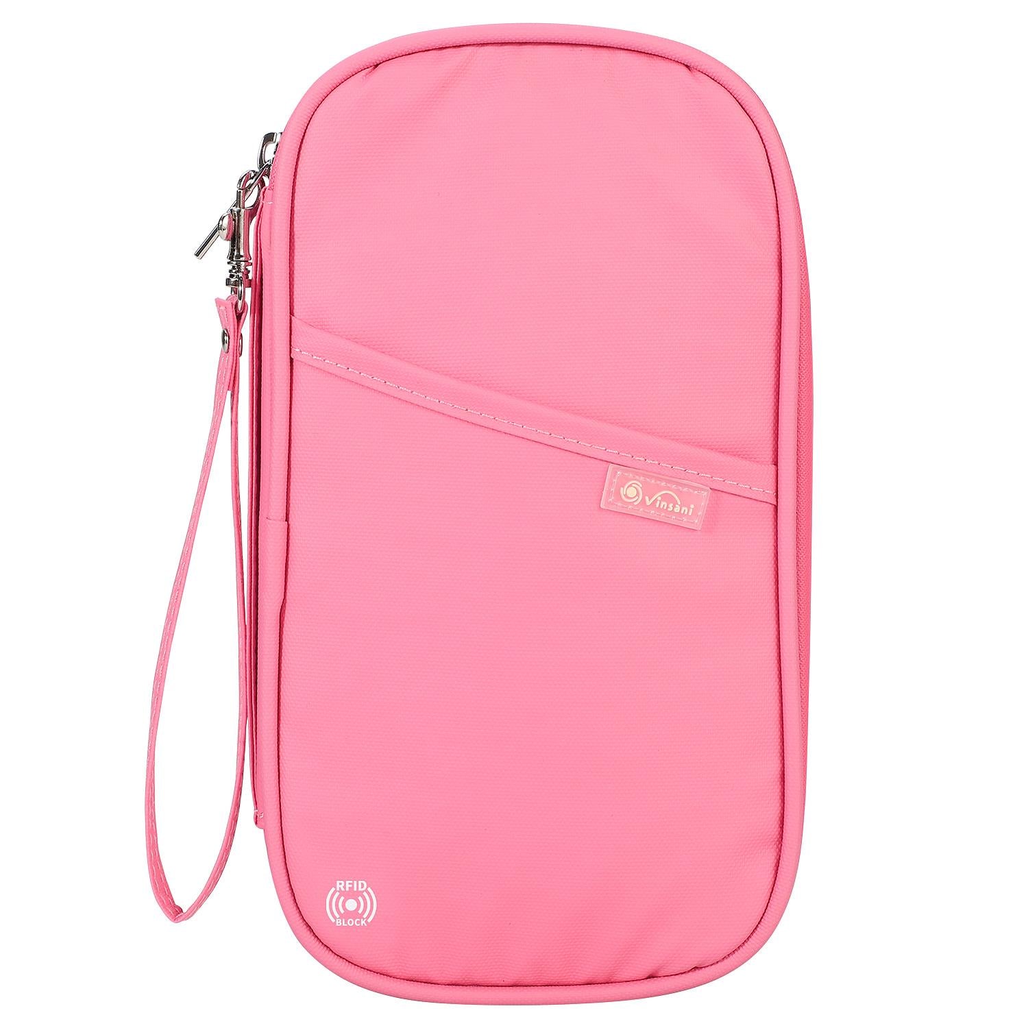 Vinsani Deluxe Passport Holder Travel Wallet with RFID Protection, 4 Passport Holders, 5 Card Slots, Pen Slot, Zip Pocket