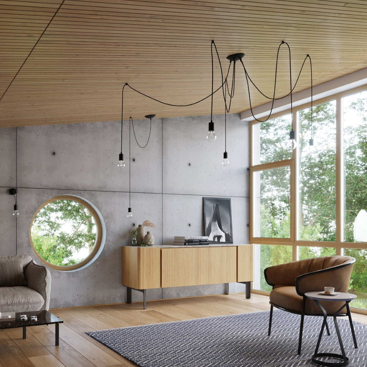 Wall lamp fabric, steel Edison loft Design E27