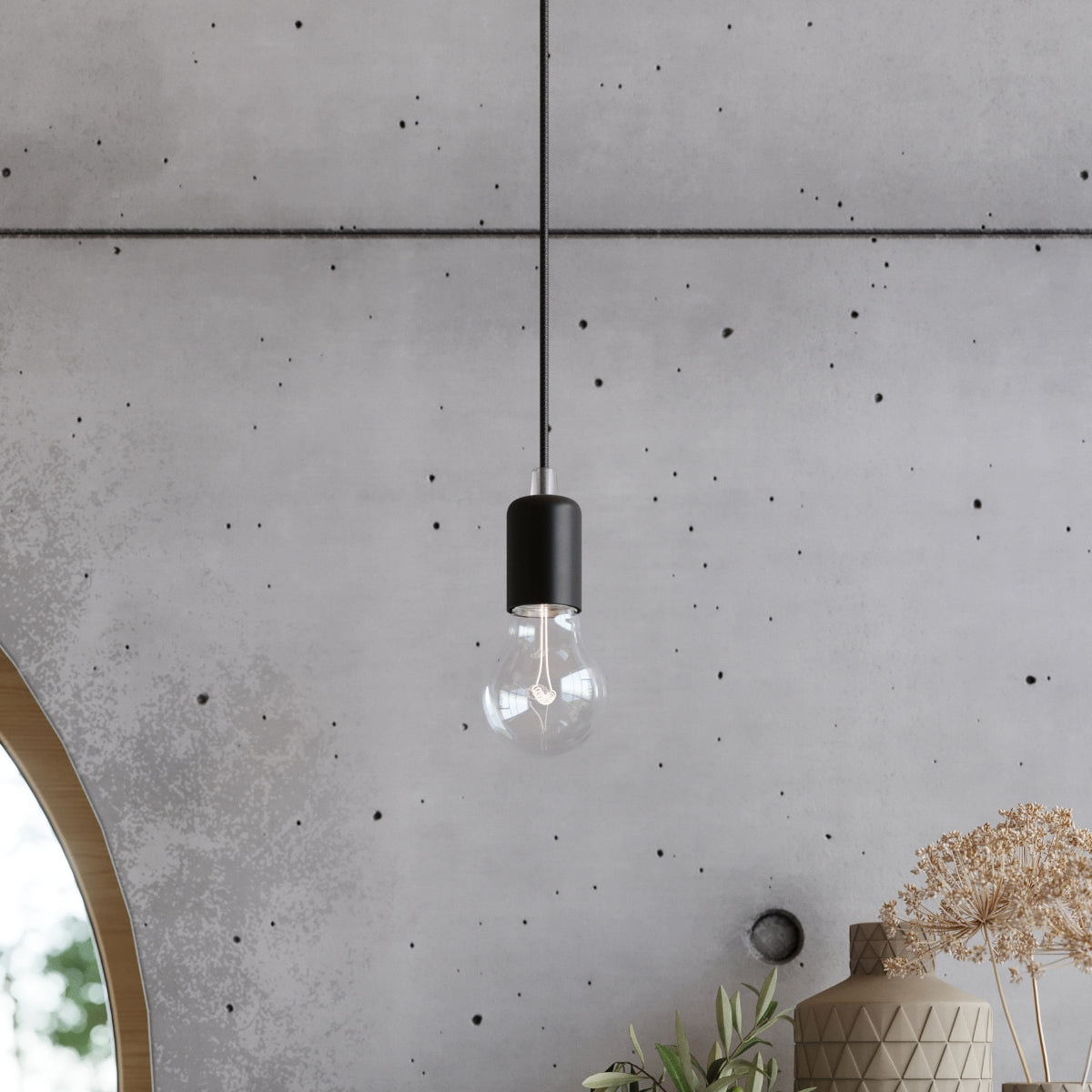 Wall lamp fabric, steel Edison loft Design E27