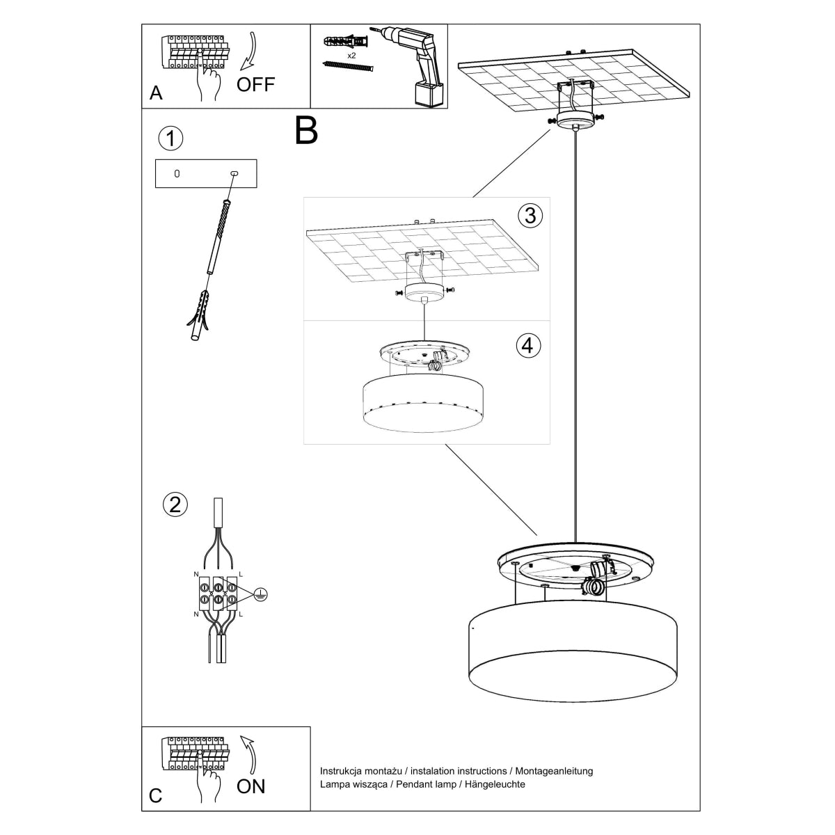 Pendant lamp PVC Arena minimalistic Design E27