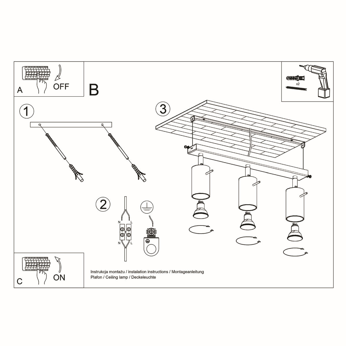 Ceiling lamp steel Ring modern Design GU10