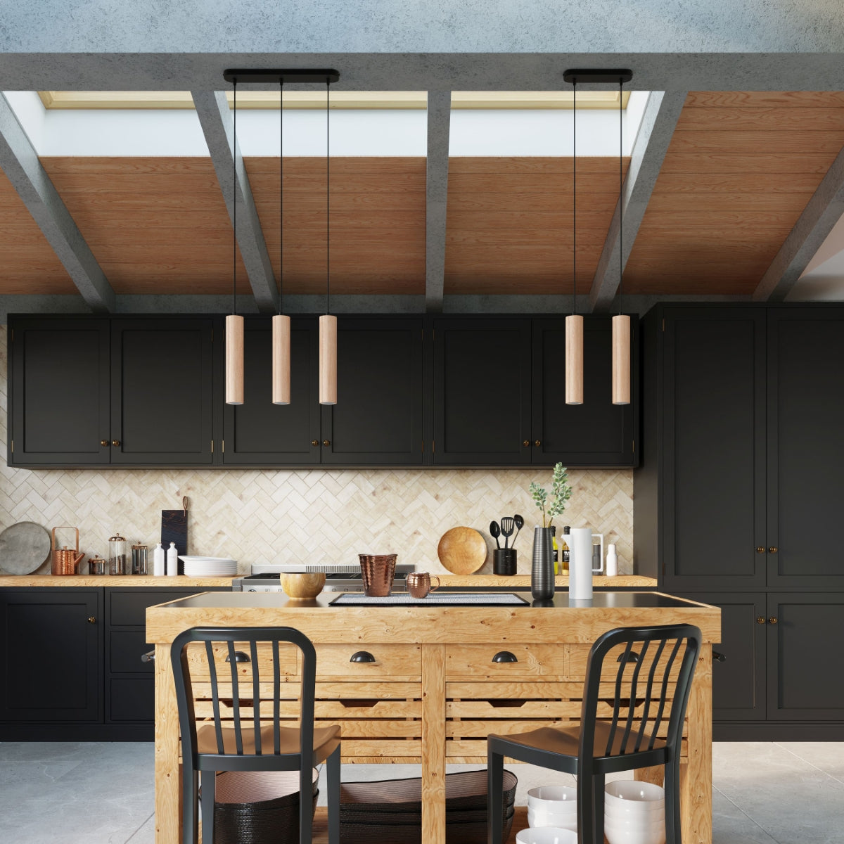 Lino Wooden Scandinavian Pendant Light GU10