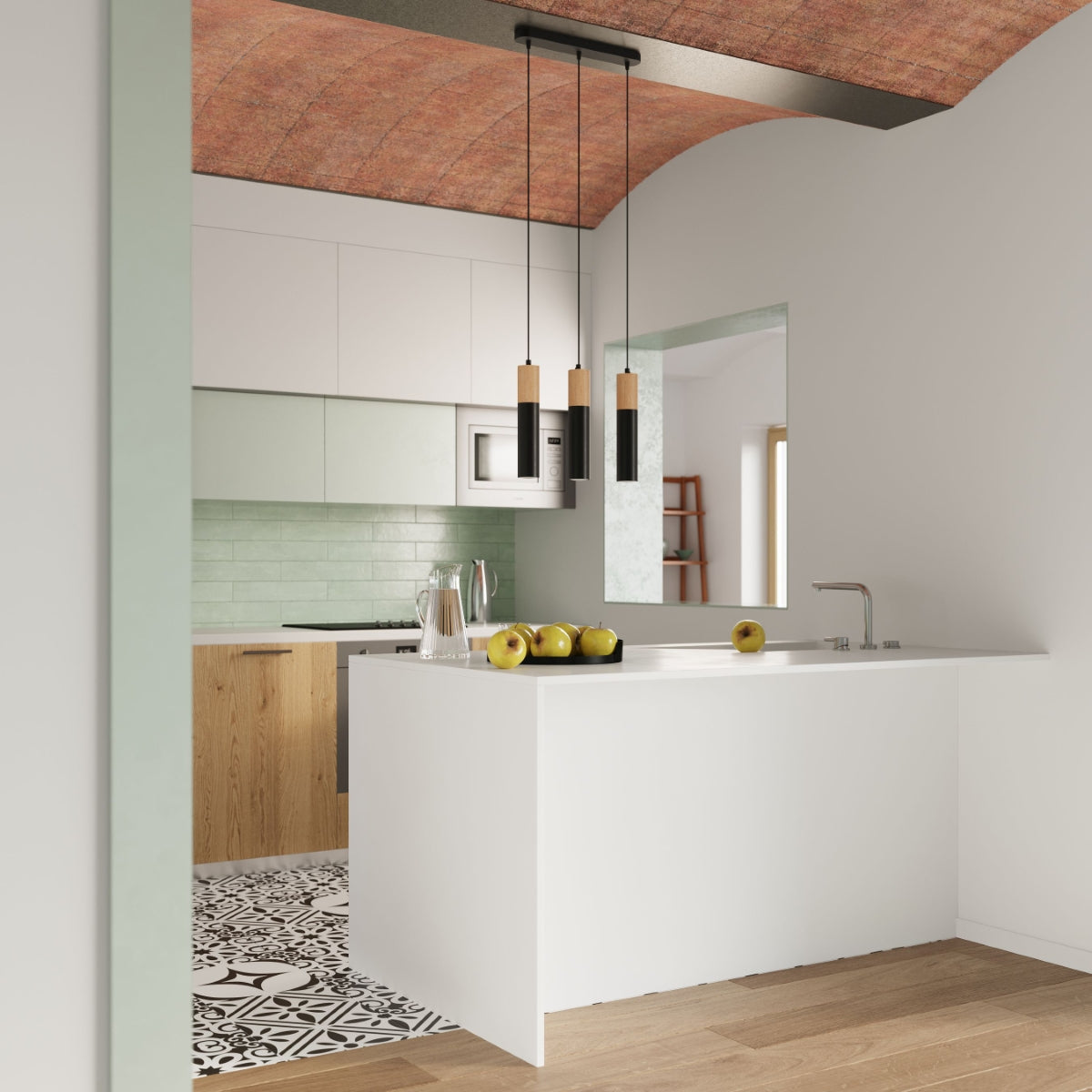 Ceiling lamp steel, wood Pablo modern Design GU10