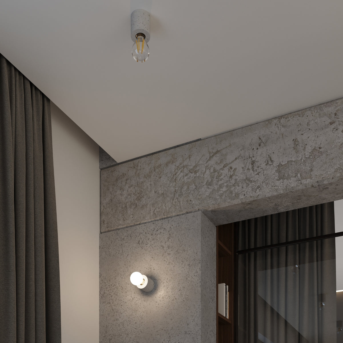 Ceiling lamp concrete Salgado industrial Design E27