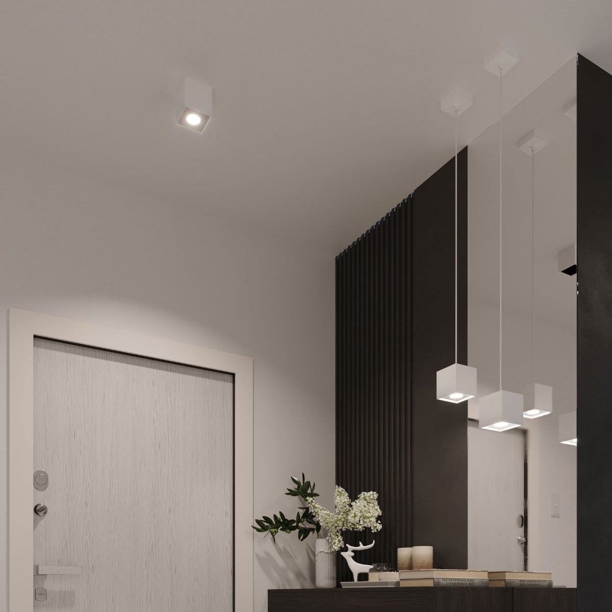 Pendant lamp aluminum Quad modern Design GU10