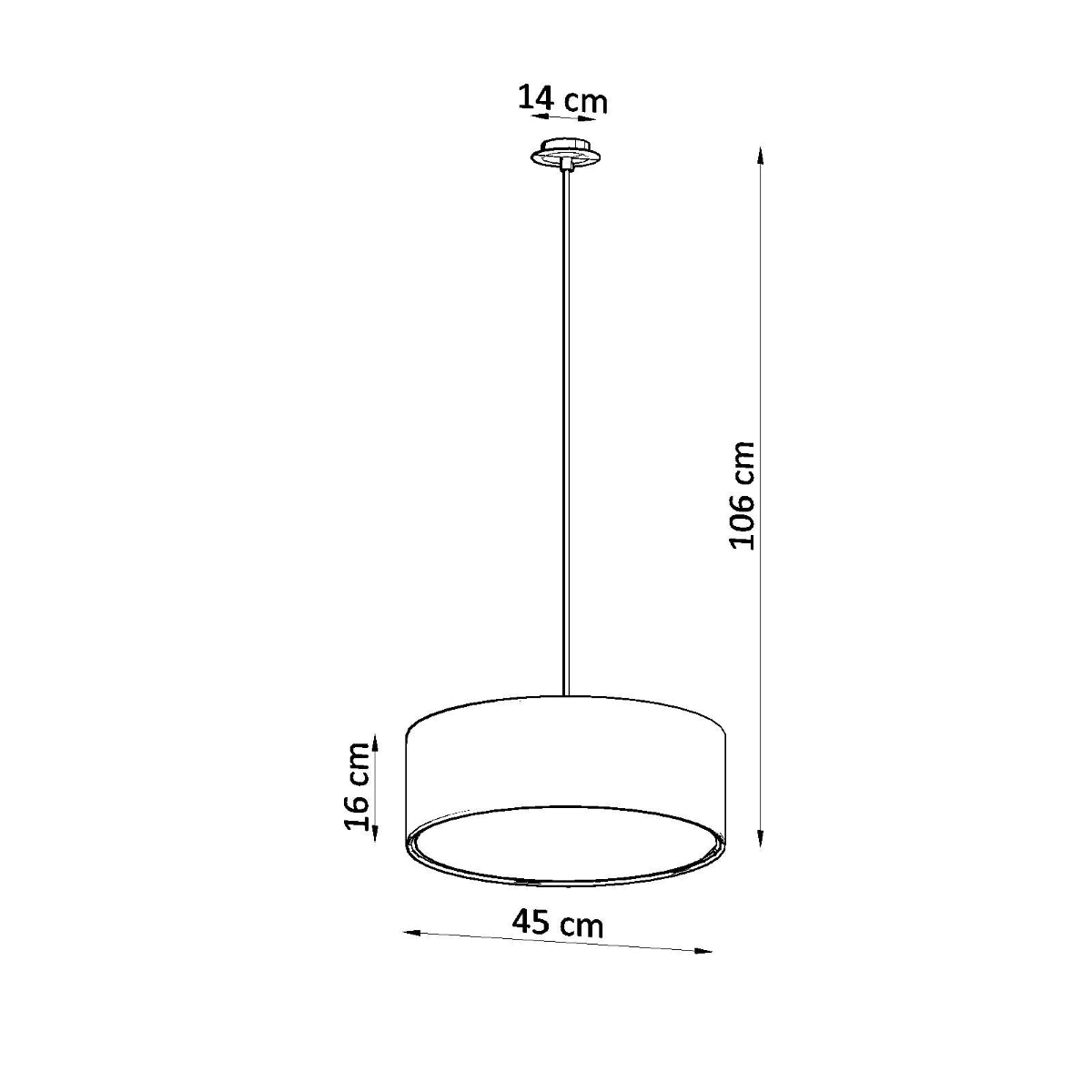 Chandelier fabric, PVC, steel Rollo minimalistic Design E27