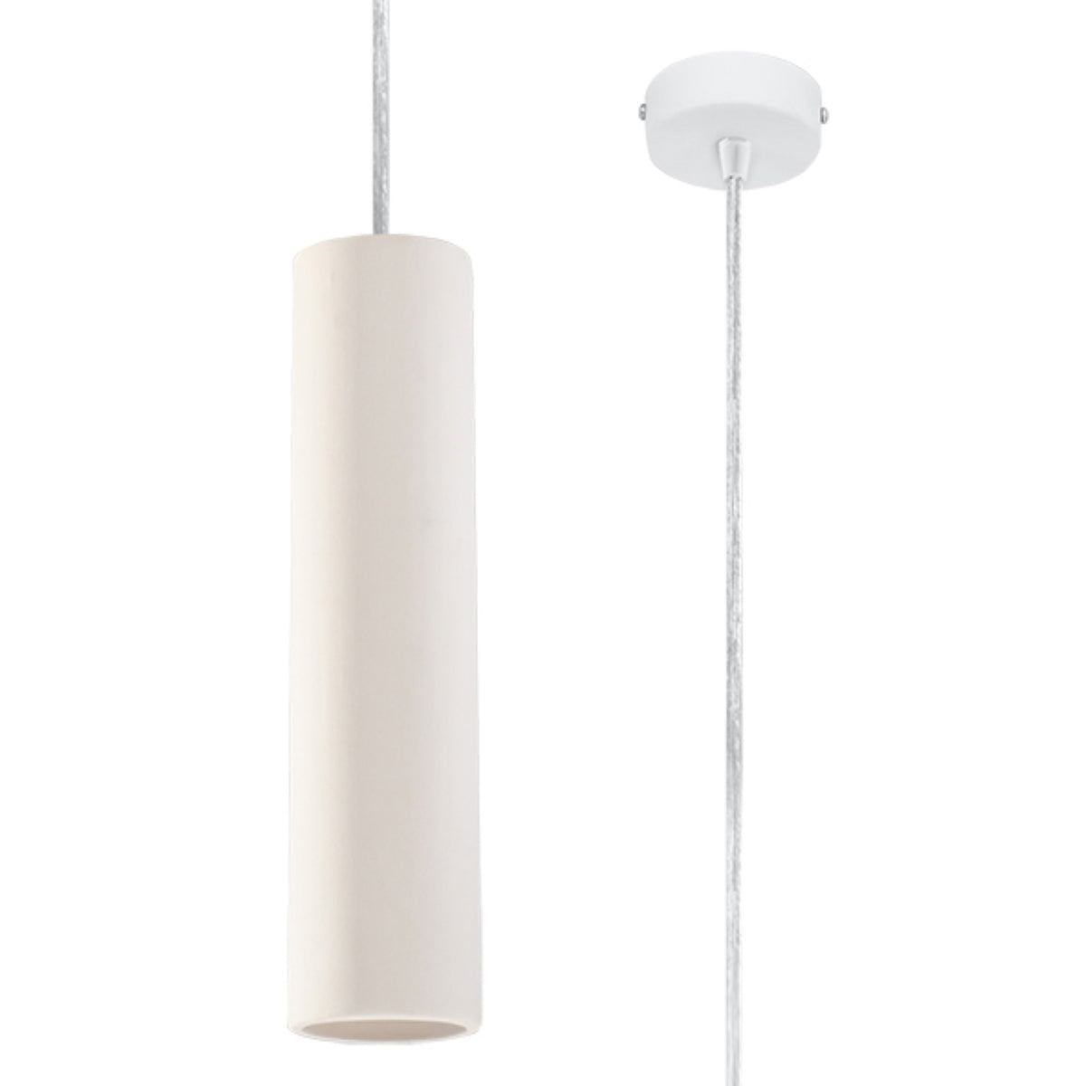 Nancy Ceramic Pendant Lamp, White, GU10