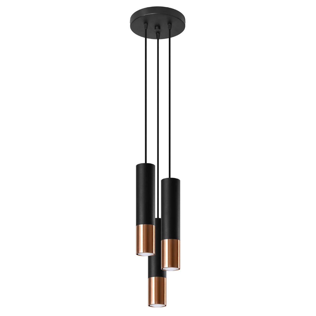 Loopez Modern Steel Pendant Lamp, GU10, Black and Copper