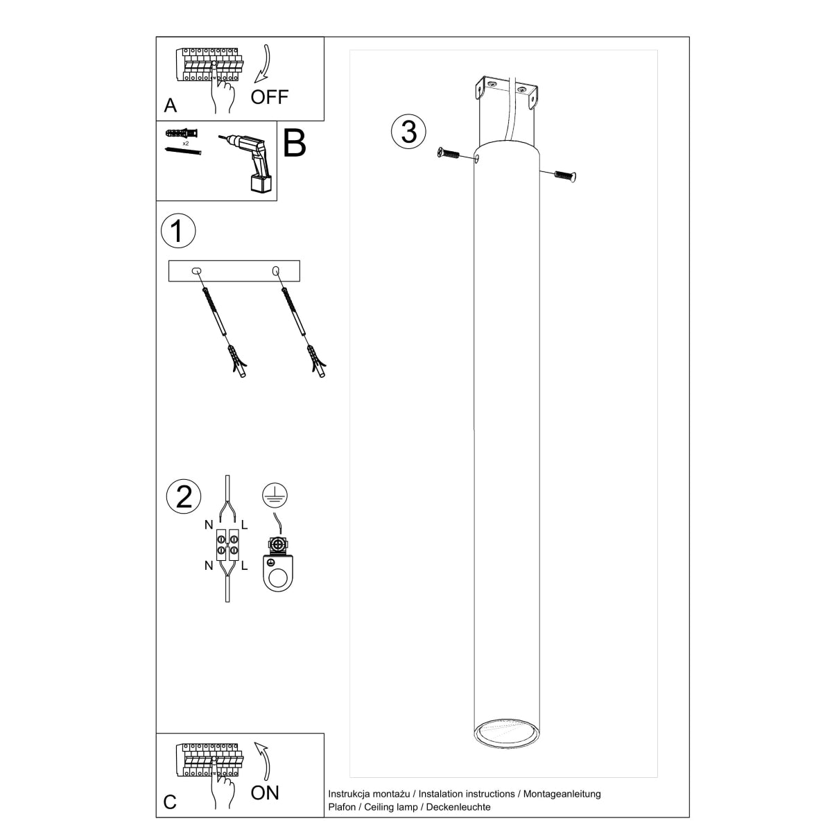 Ceiling lamp steel Lagos modern Design GU10