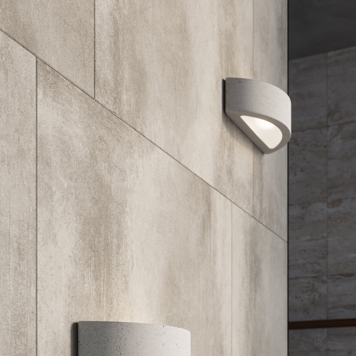 Wall lamp concrete, glass Atena modern Design E27