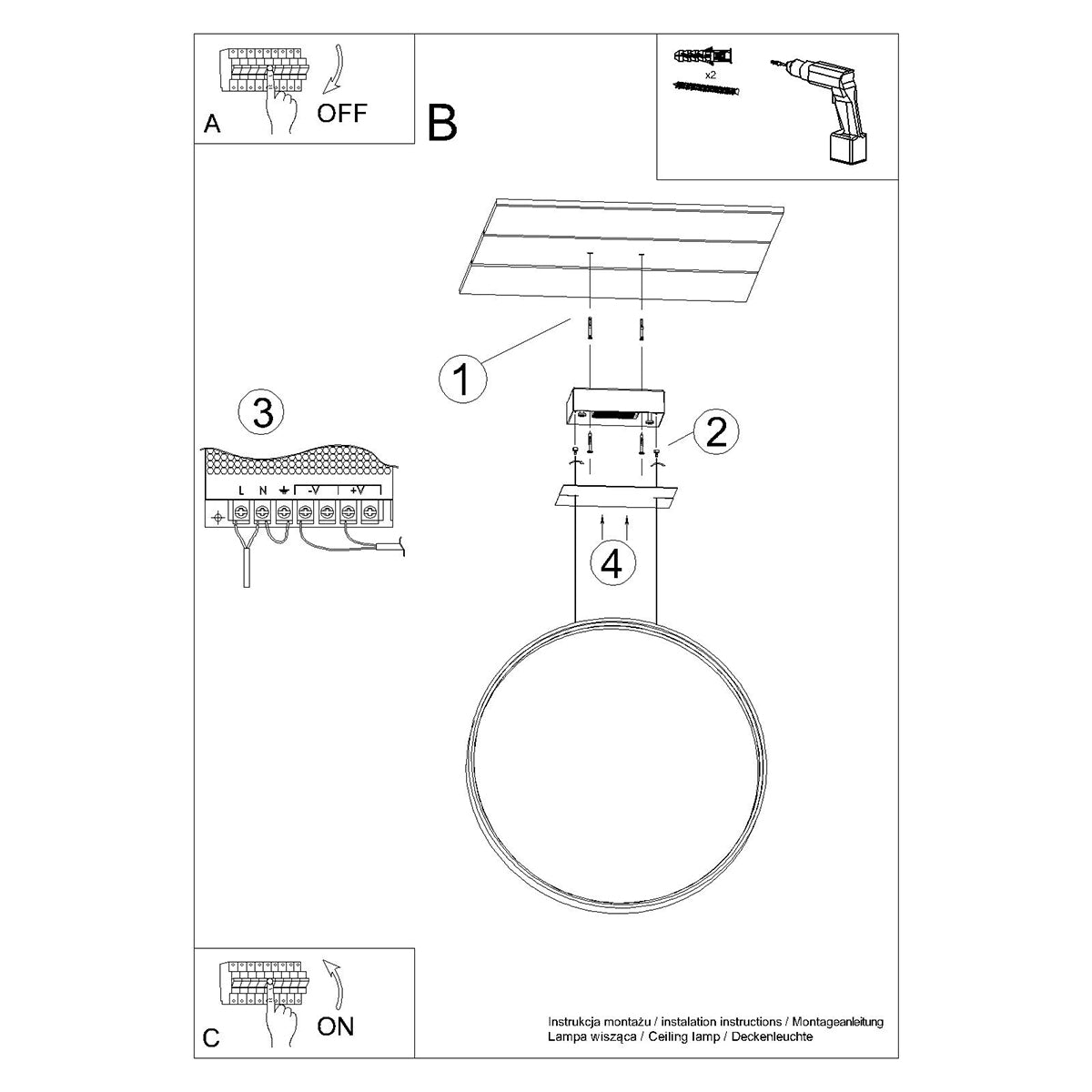 Pendant lamp steel Rio modern Design LED