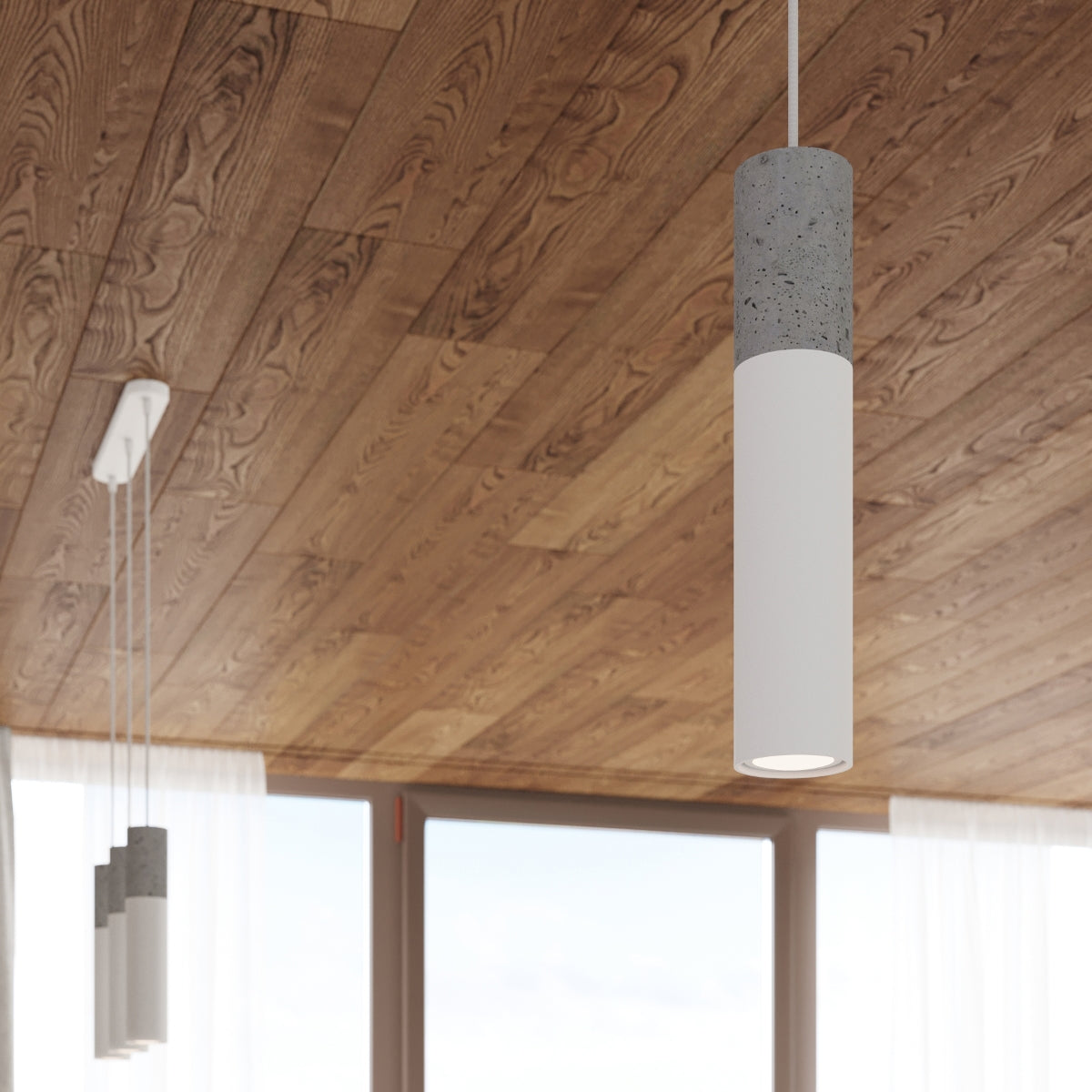 Pendant lamp Steel, concrete Borgio modern Design GU10