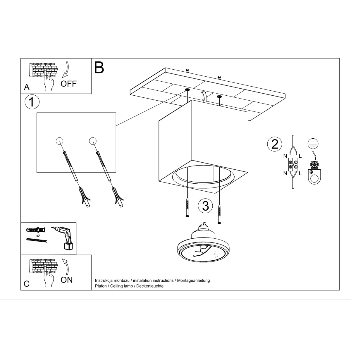 Ceiling lamp ceramics Seida modern Design GU10/ES111