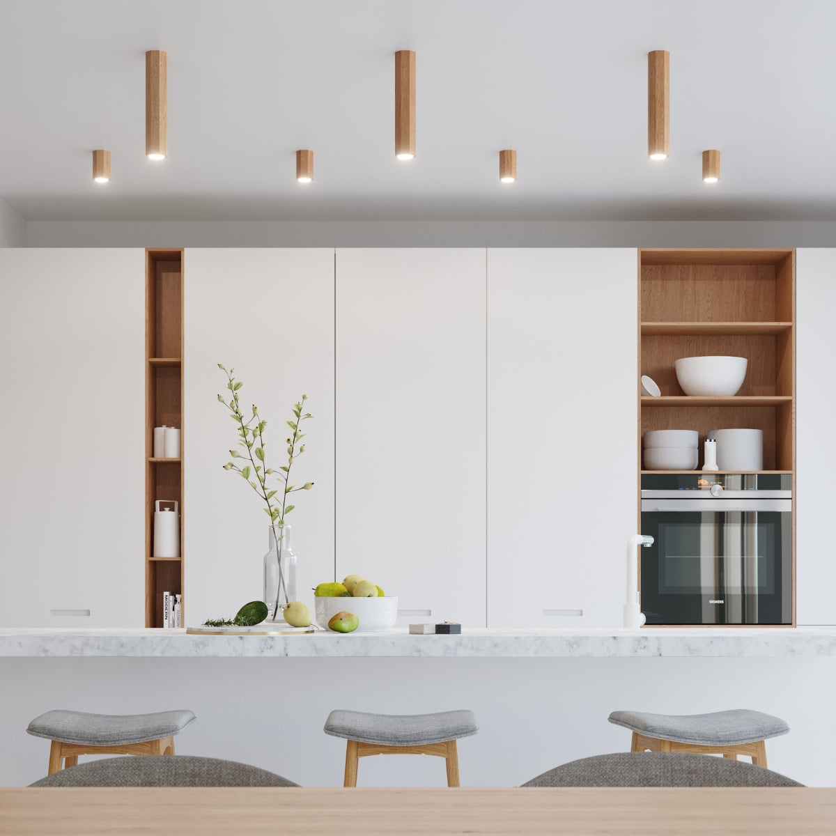 Ceiling lamp wood Zake Scandinavian Design GU10