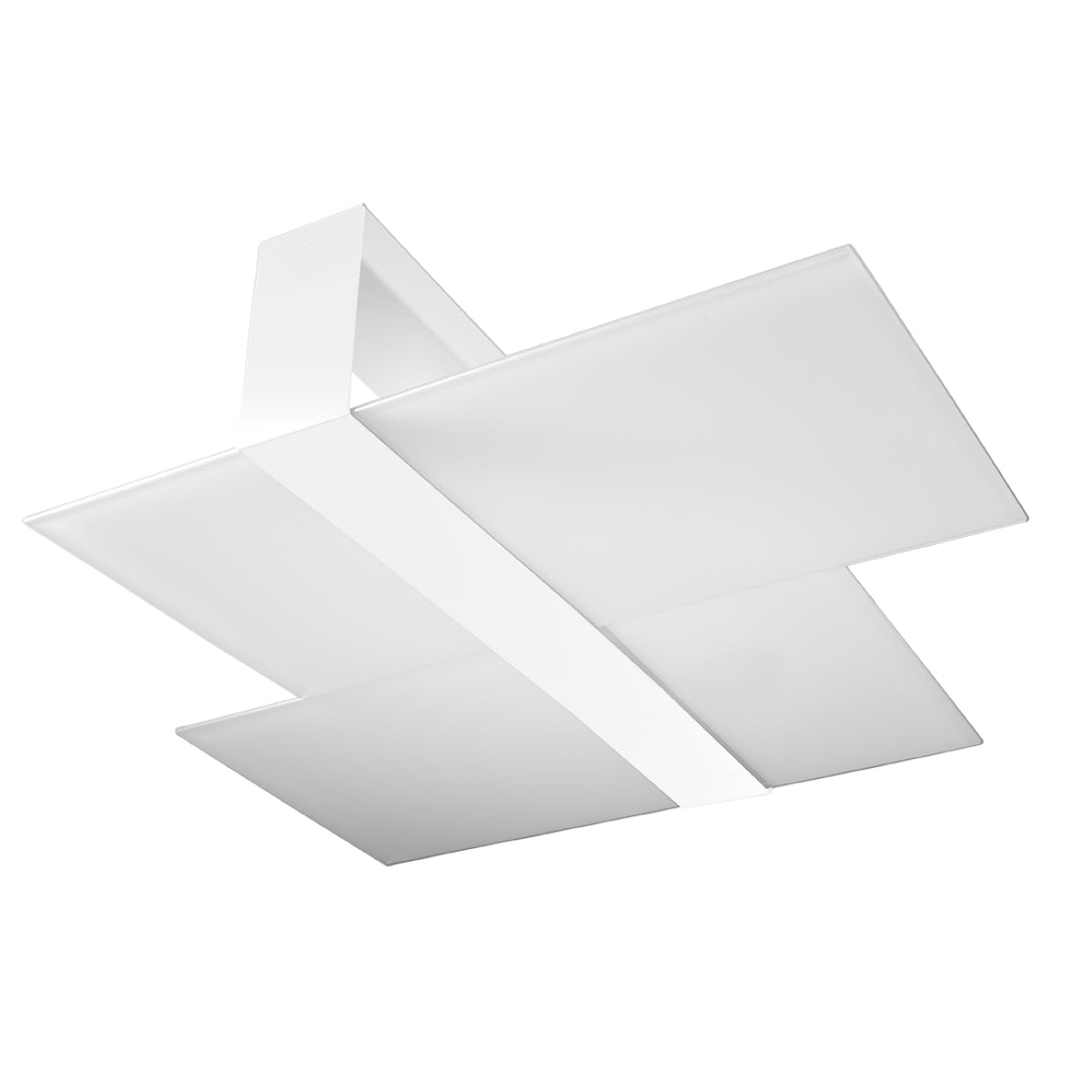 Massimo Modern Ceiling Lamp, White Steel and Glass, E27