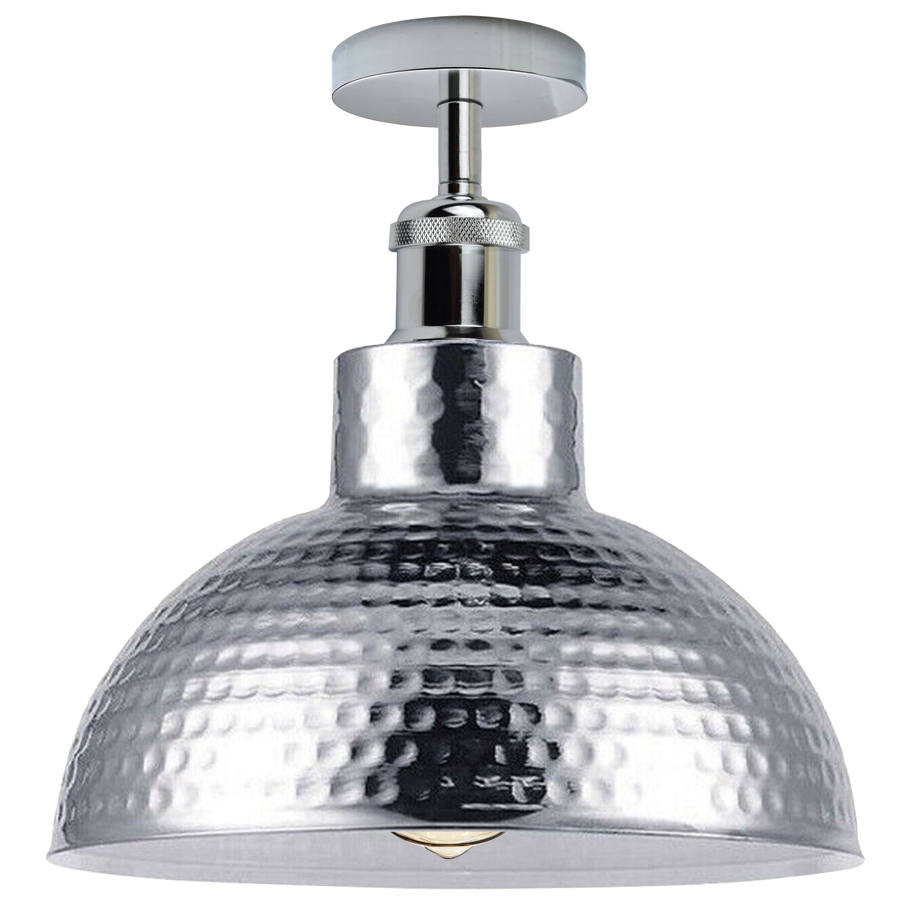 Vintage Industrial Style Metal Chrome Flush Mount Ceiling Light