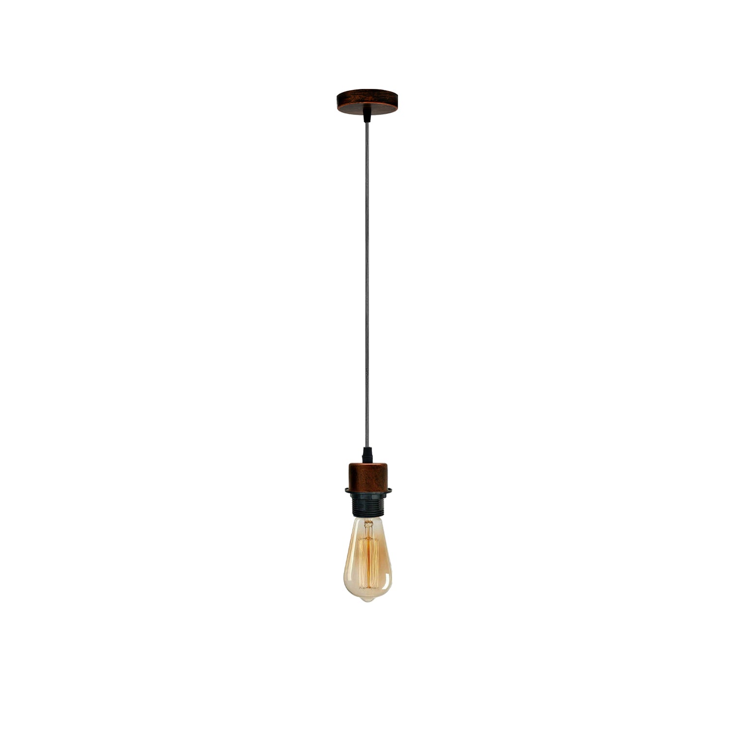 Vintage/Retro Red Pendant Light Holder, E27 Lampshade Compatible, Adjustable 95cm PVC Cable, Indoor Hardwired