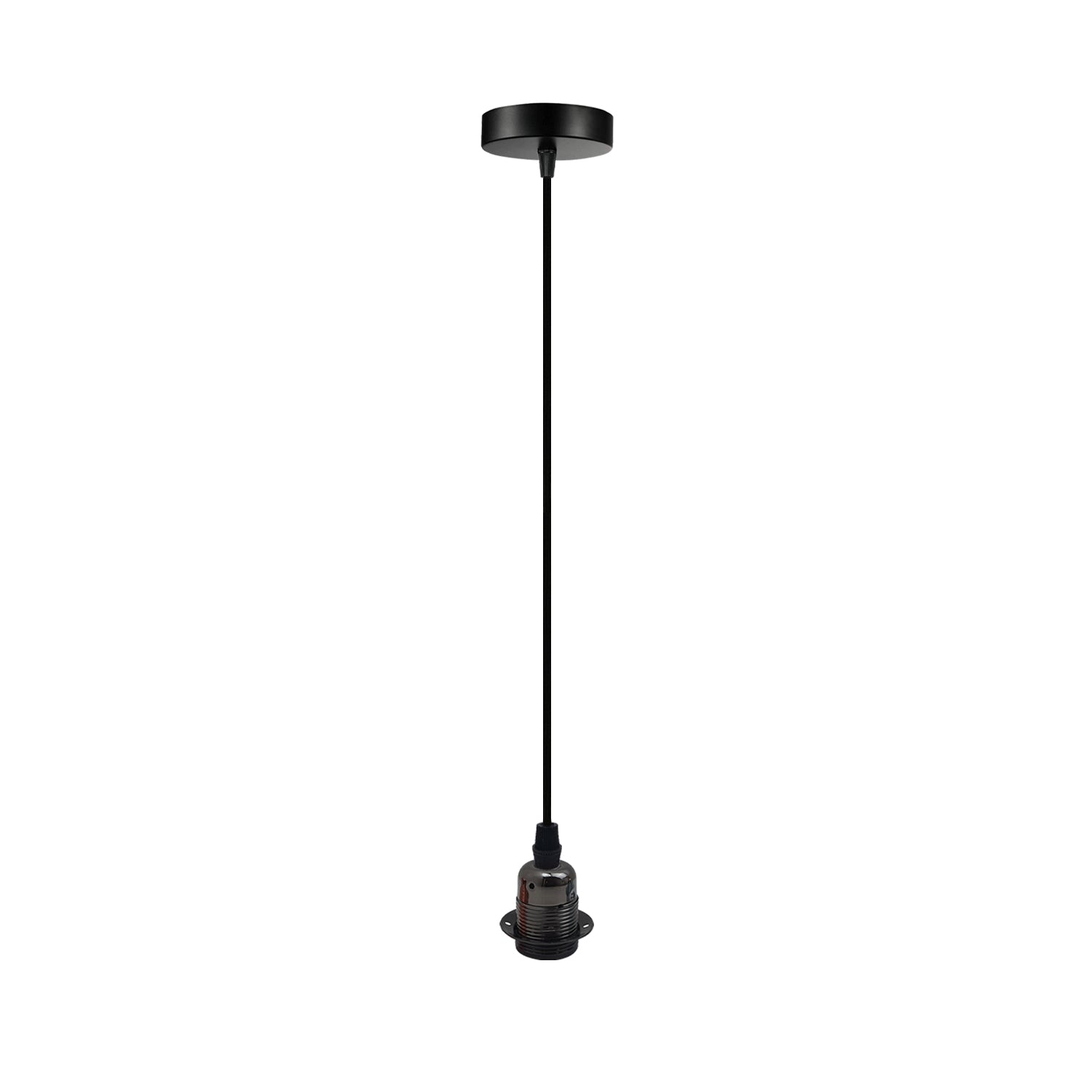 Vintage Industrial Black Pendant Light Fitting, lampshade Holder Fitting Set with 2m Cable.