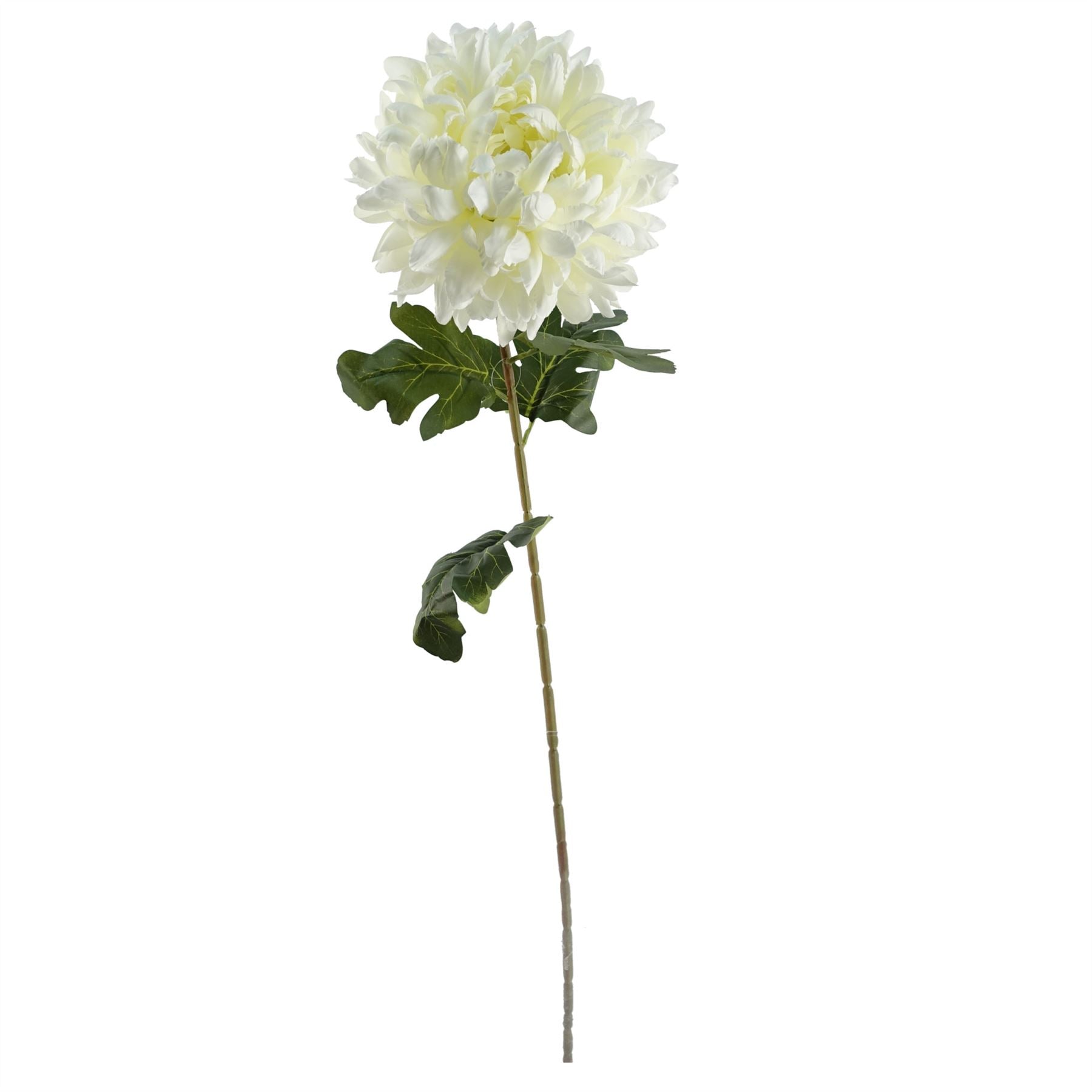 Leaf 75cm Extra Large White Reflex Chrysanthemum Silk Flower Stem