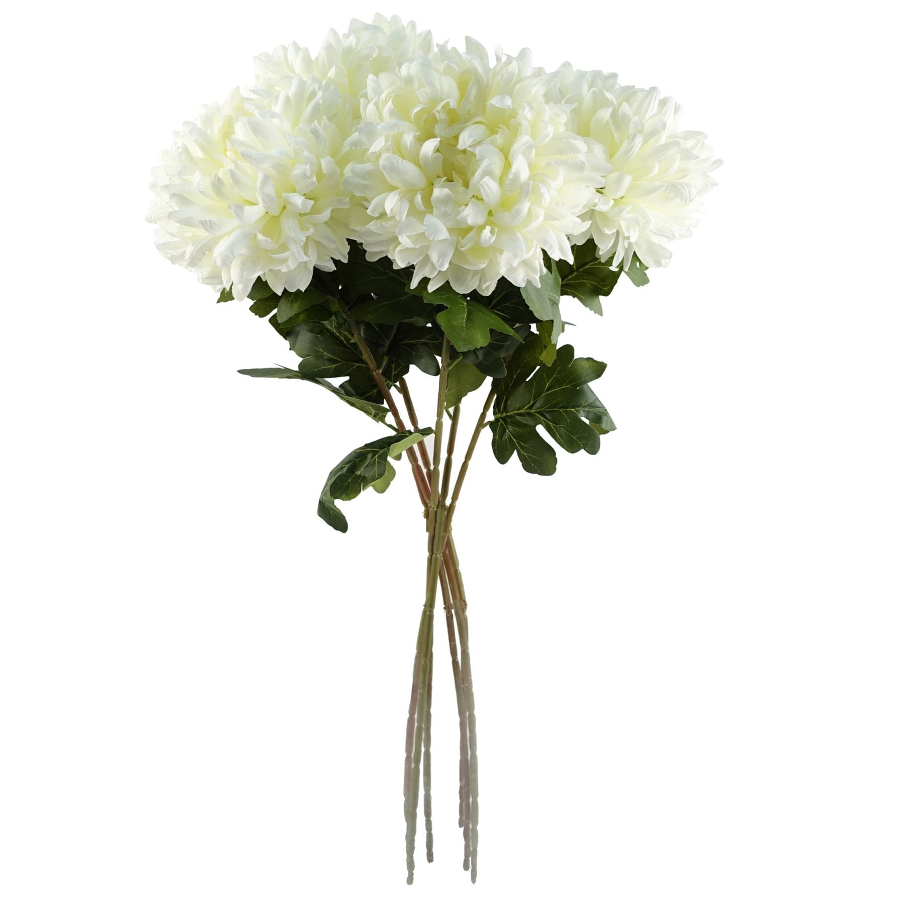 Leaf 75cm Extra Large White Reflex Chrysanthemum Silk Flower Stem