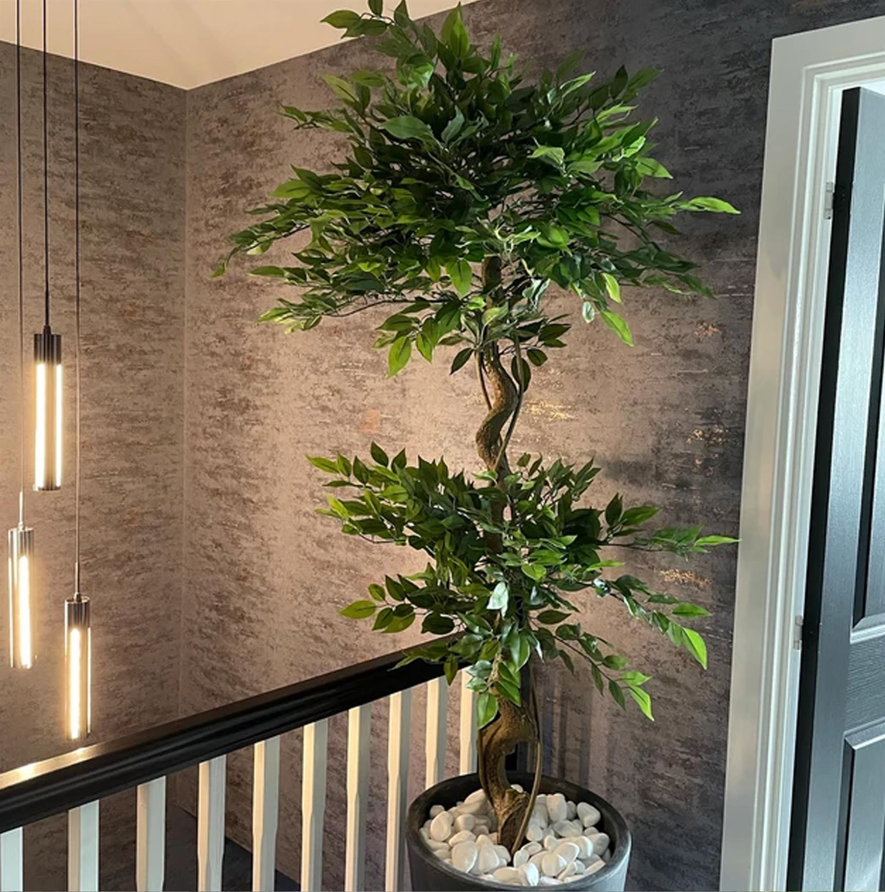Leaf Design UK 150cm Artificial Twisted Ficus Tree in Weighted Pot
