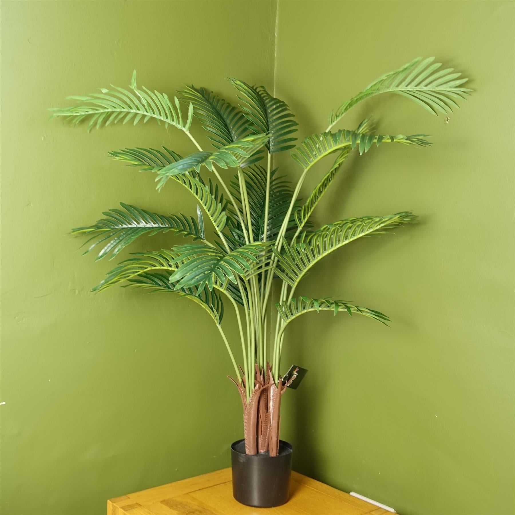 Leaf 110cm Large Artificial Areca Palm Tree Potted in Black Pot