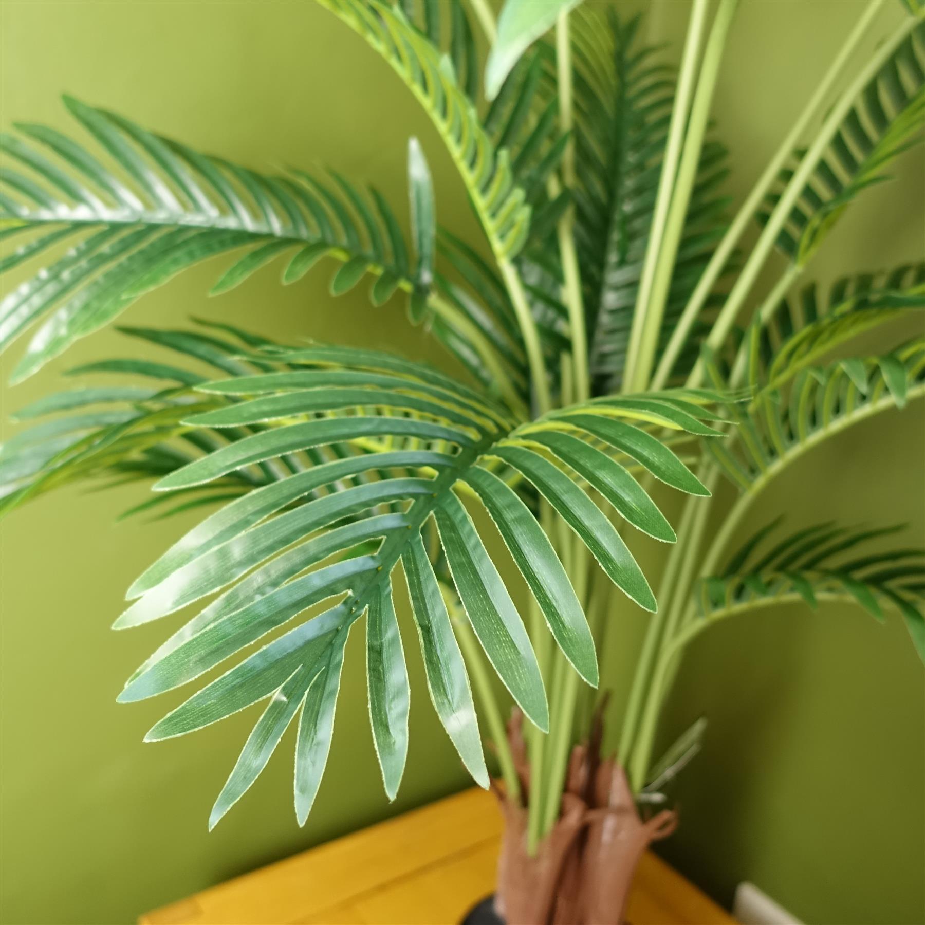 Leaf 110cm Large Artificial Areca Palm Tree Potted in Black Pot