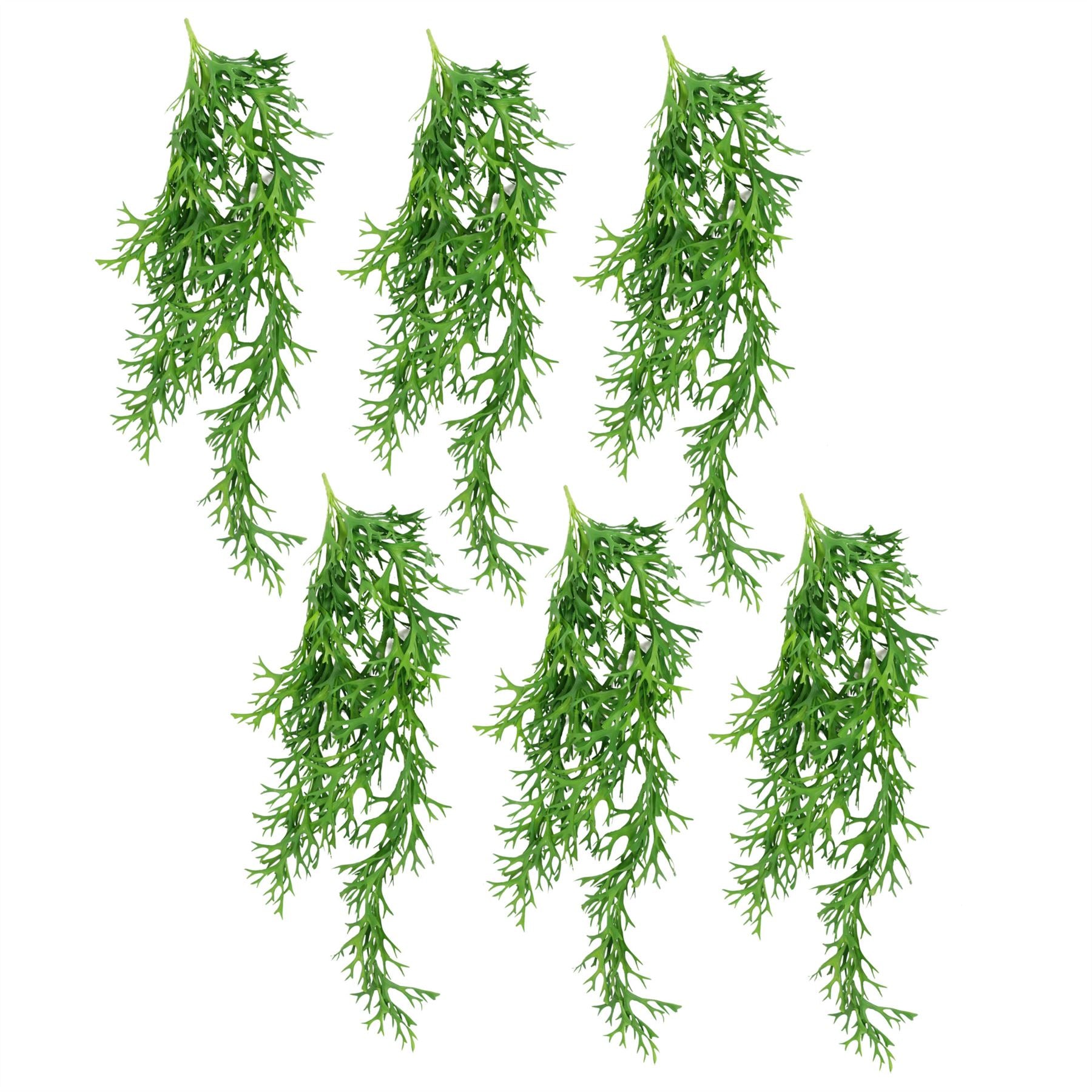 Pack of 6 Artificial Hanging Staghorn Fern 80cm