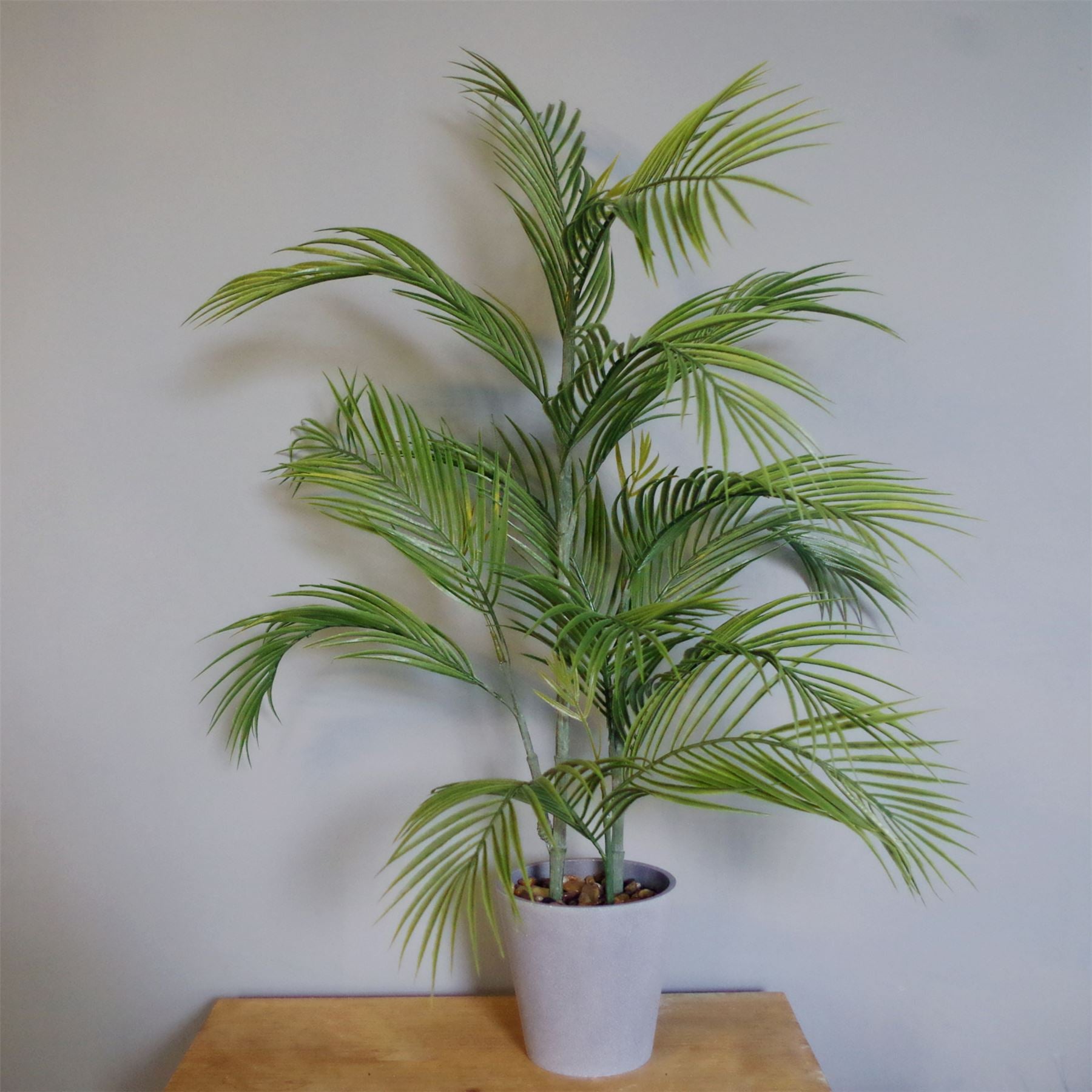 Leaf 90cm Artificial Palm Tree in Decorative Grey Planter