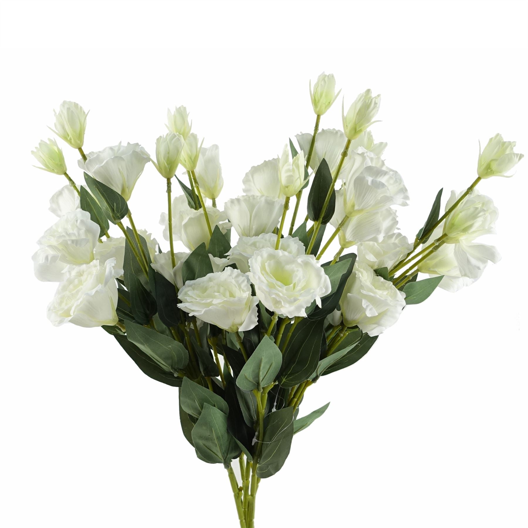 Leaf Pack of 6 White Artificial Wild Rose Stems, 80cm, 36 Flowers