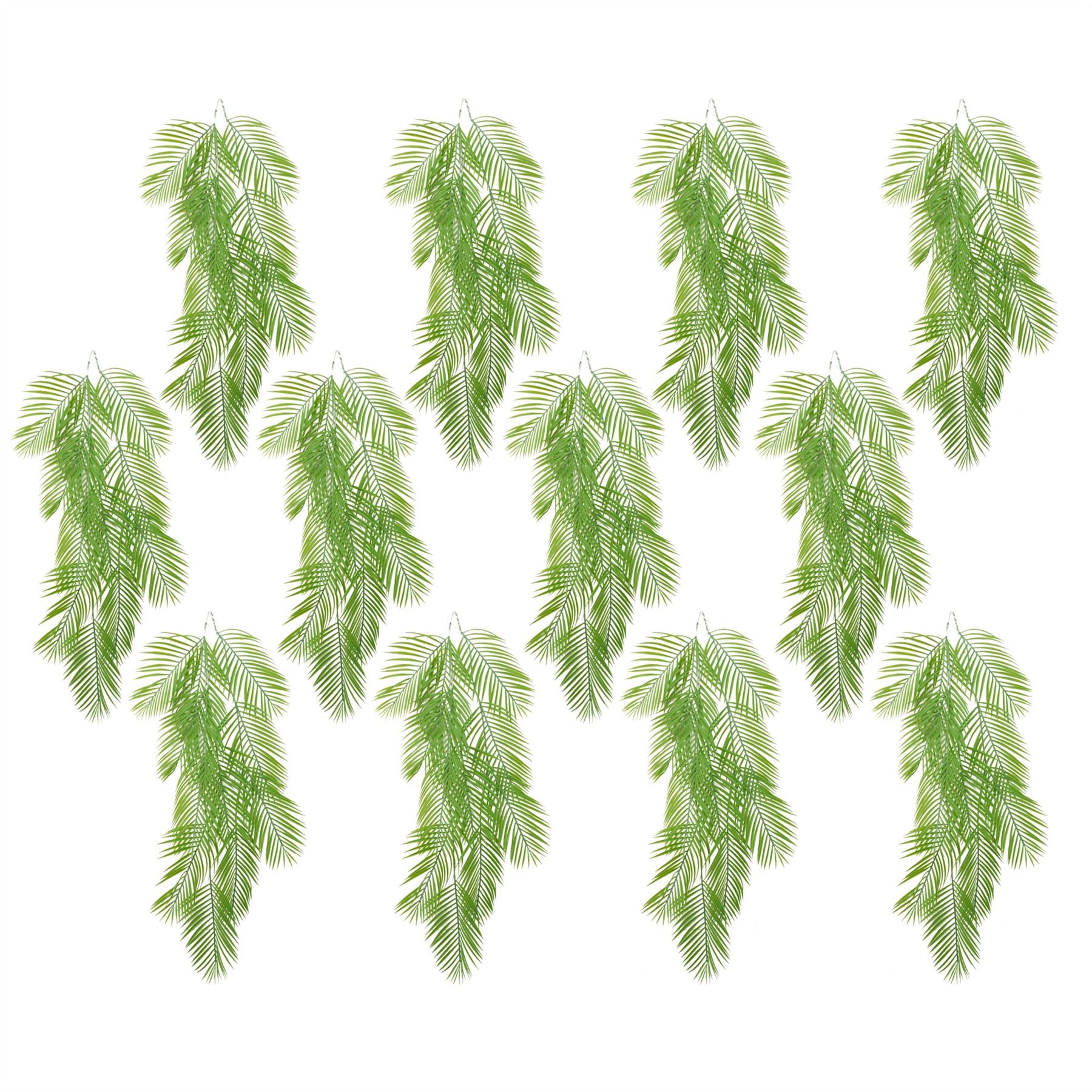 Leaf Pack of 12 Artificial Hanging Palm Plants 120cm