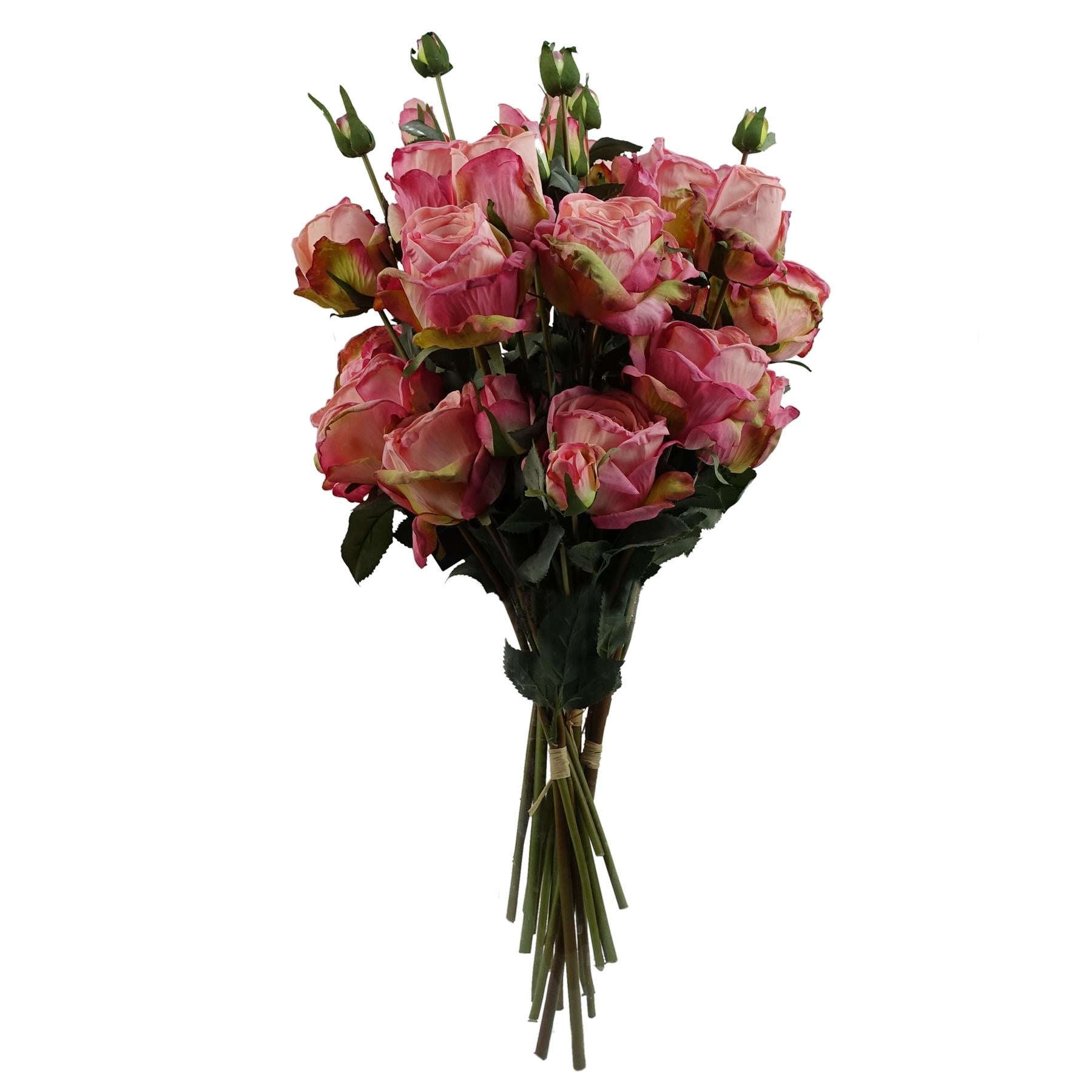 6 x 60cm Pink Rose Artificial Flower Sprays, 24 Flowers, 18 Buds