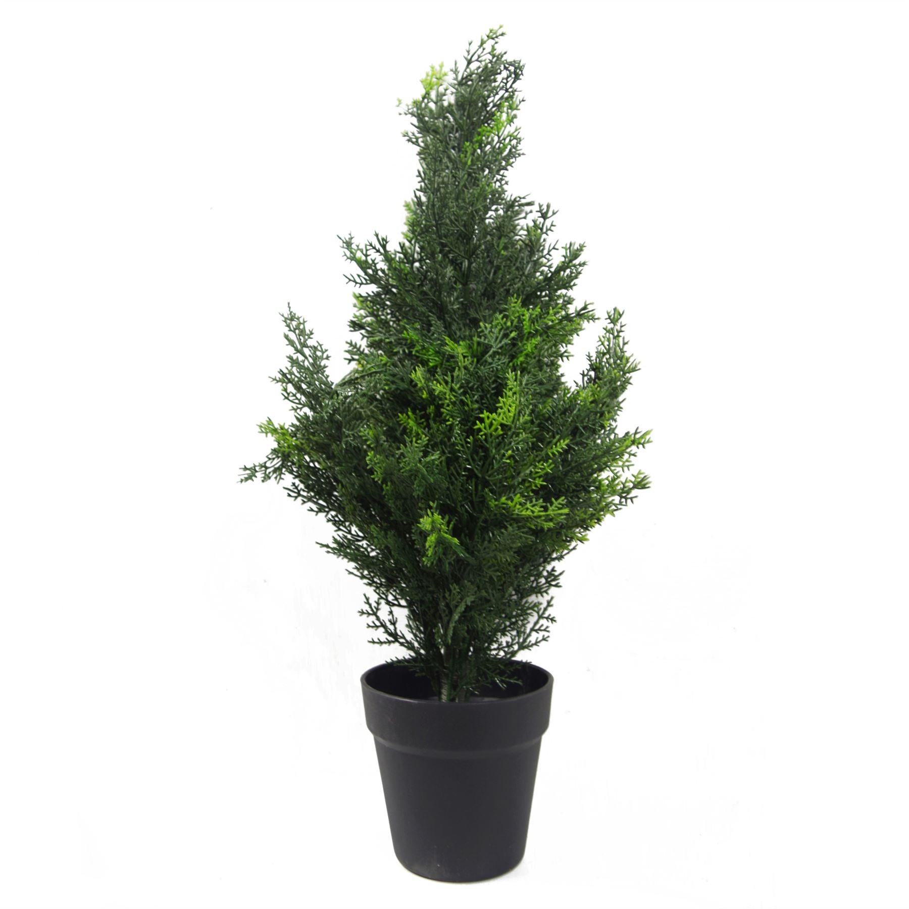 60cm Artificial Cedar Cypress Topiary, UV Protected, Indoor and Outdoor Decorative Tree, Potted Artificial Plant