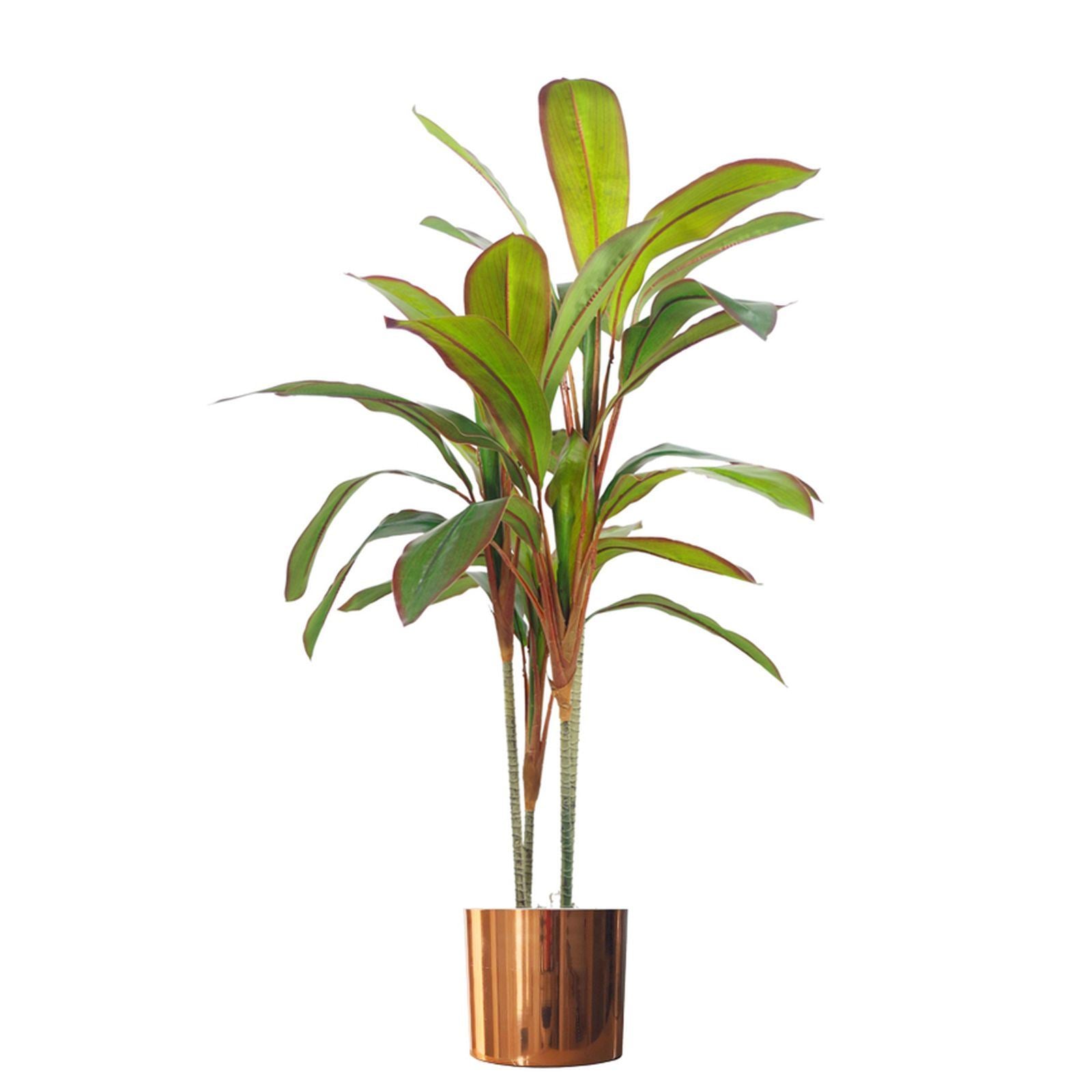 100cm Artificial Realistic Dracaena Tropical Plant with Copper Metal Planter