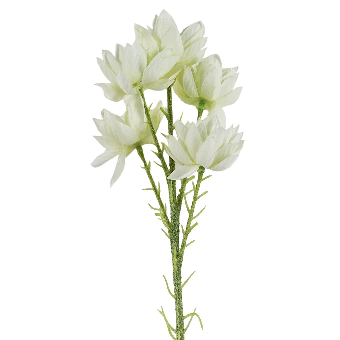 Leaf Pack of 6 White Starflower Stems 60cm - 30 Silk Flowers