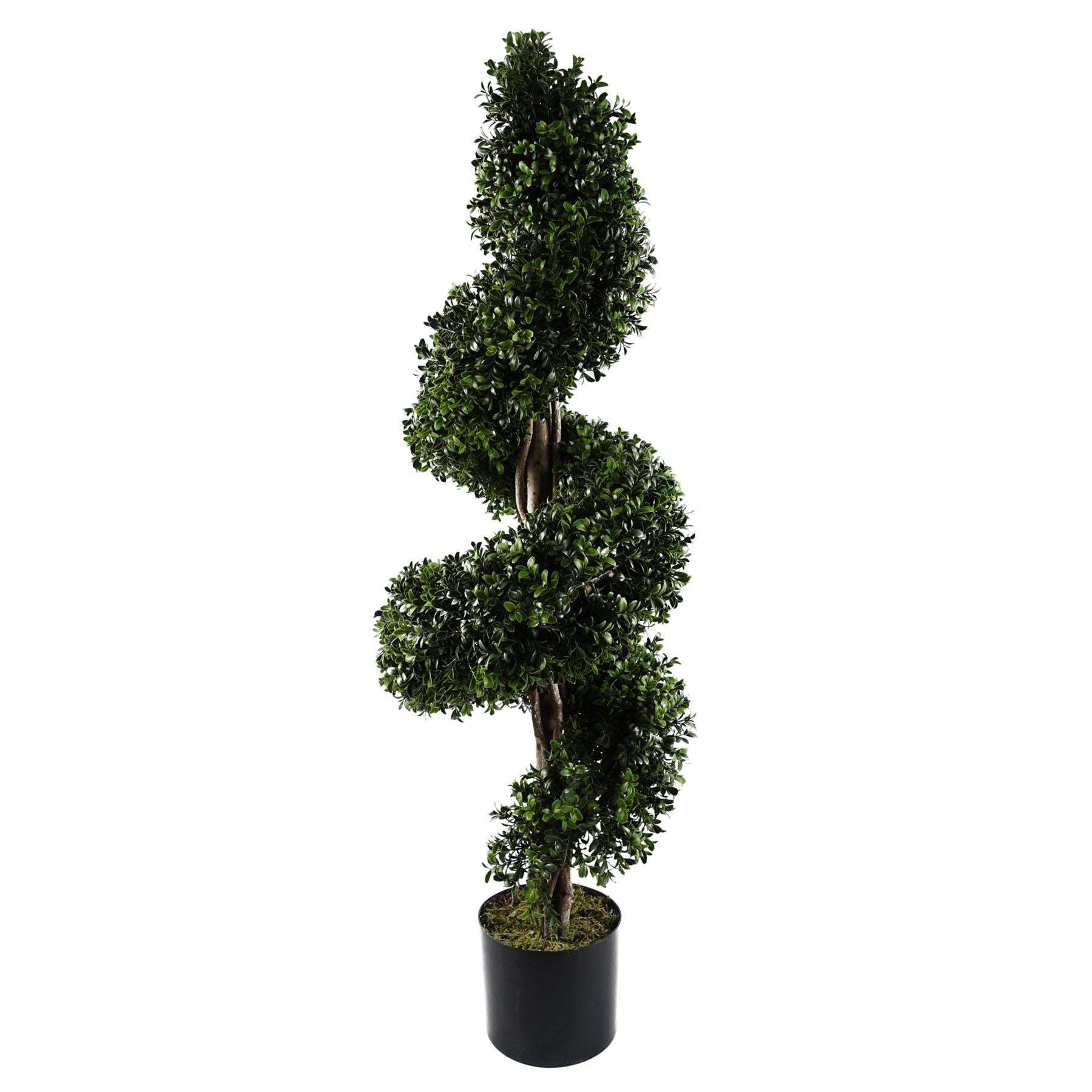 120cm Artificial Spiral Buxus Tree UV Resistant Outdoor Topiary in Pot