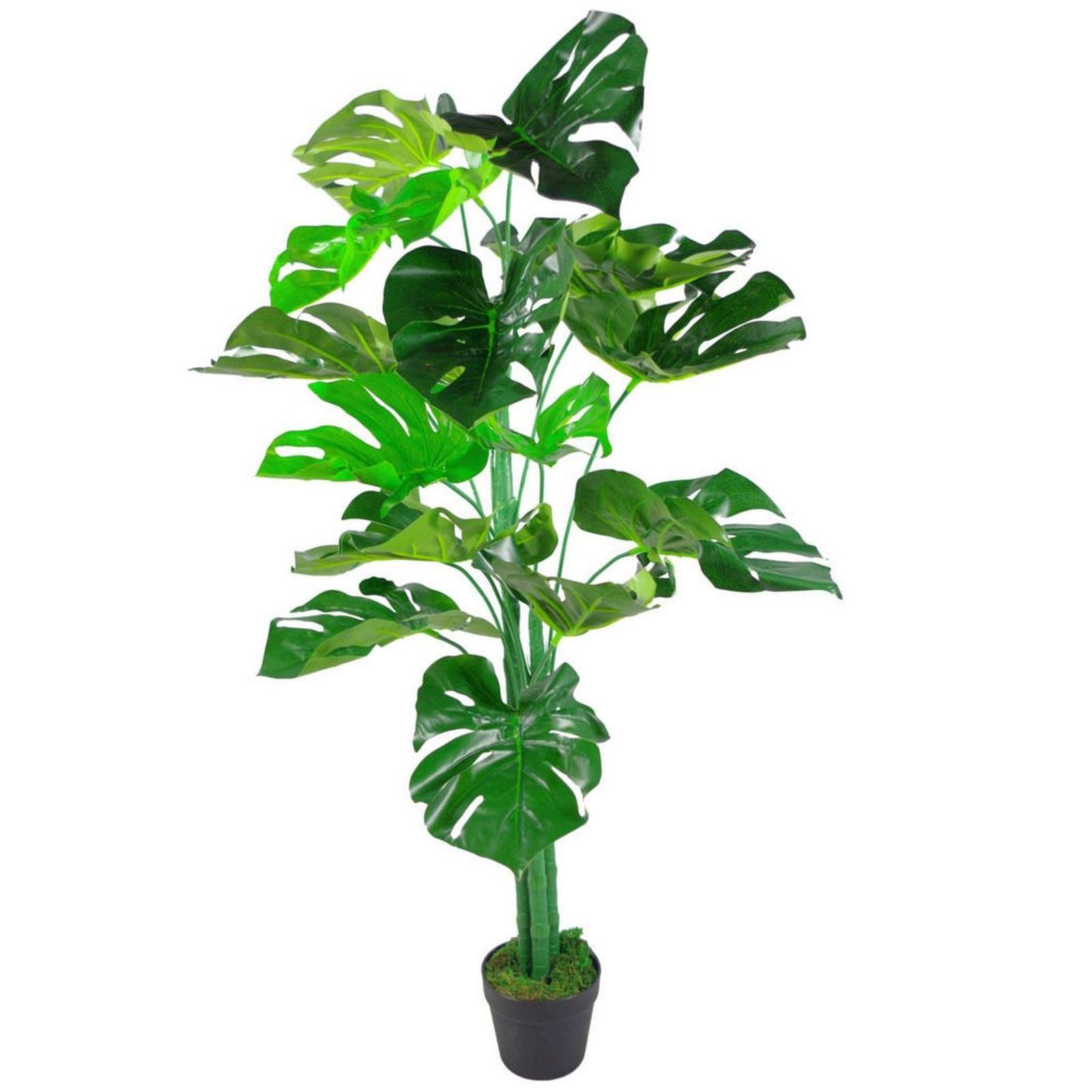 Leaf 120cm Realistic Artificial Monstera Cheese Plant in Black Pot