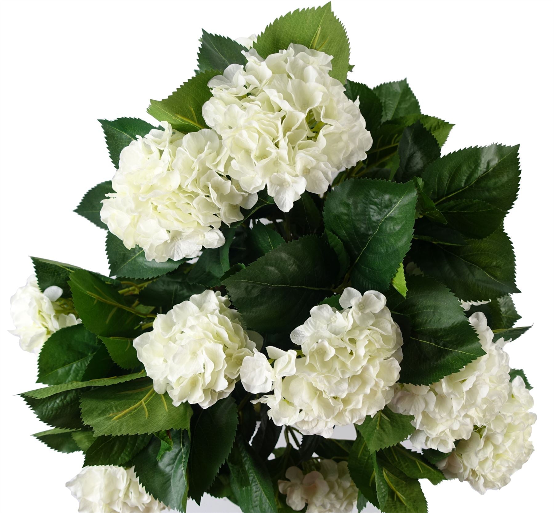 Leaf 75cm Artificial White Hydrangea Bush Potted